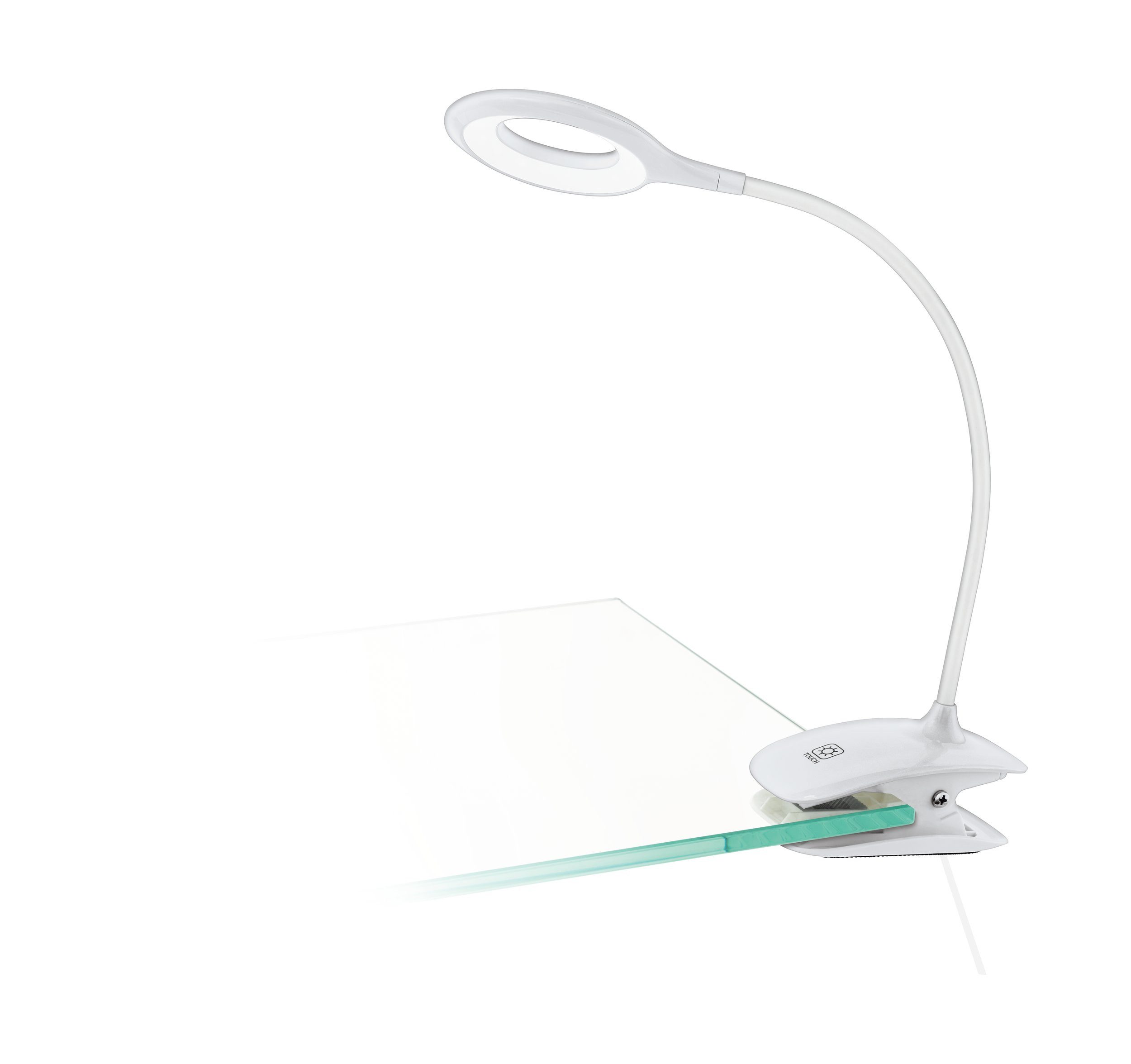 EGLO LED Klemmleuchte Cabado, Leuchtmittel inklusive, Spot - L12 x B6,5 x H42 cm - weiß - 1,6W inkl.