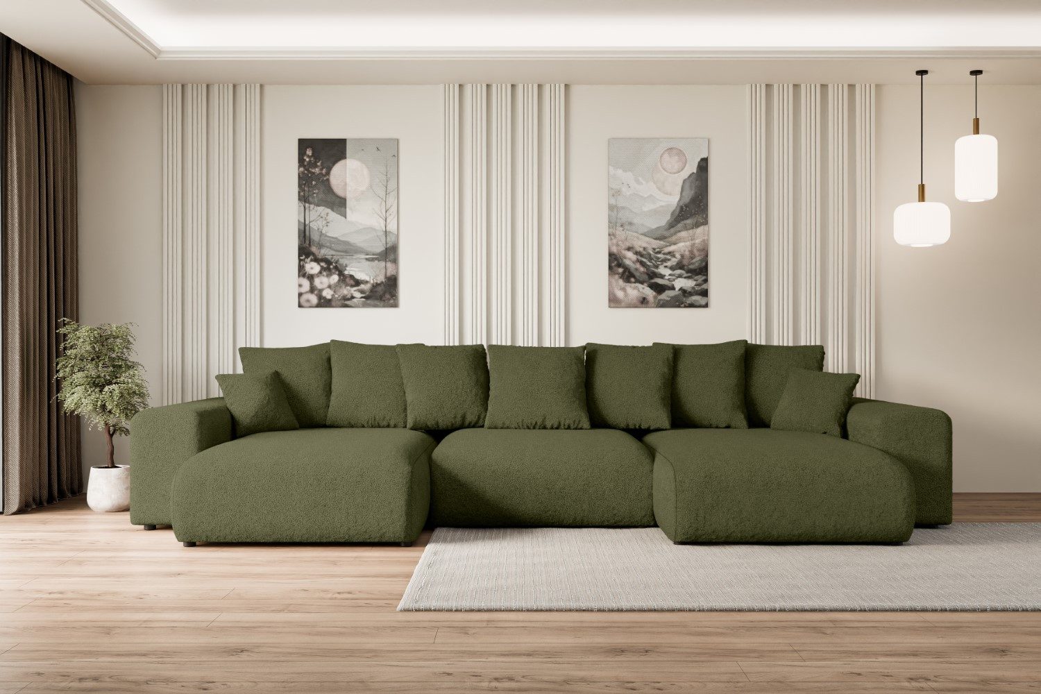 ALTDECOR Wohnlandschaft ESKAR-U, Couch mit Schlaffunktion, Wohnzimmer - Woh günstig online kaufen