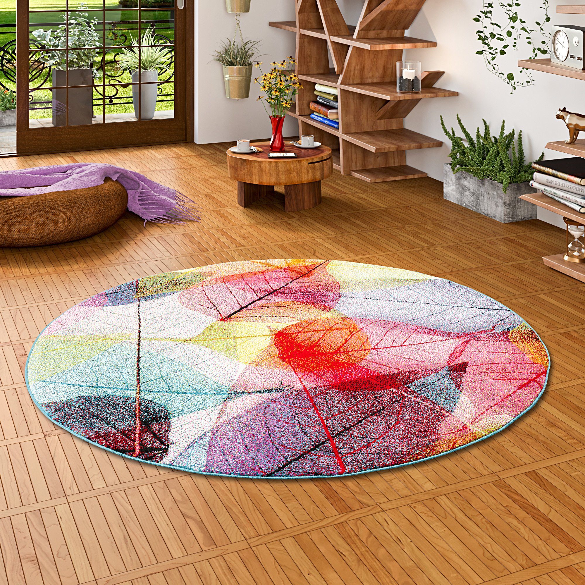 Pergamon Designteppich Designer Teppich Faro Tropical Blätter Rund, Rechteckig, Höhe: 11 mm