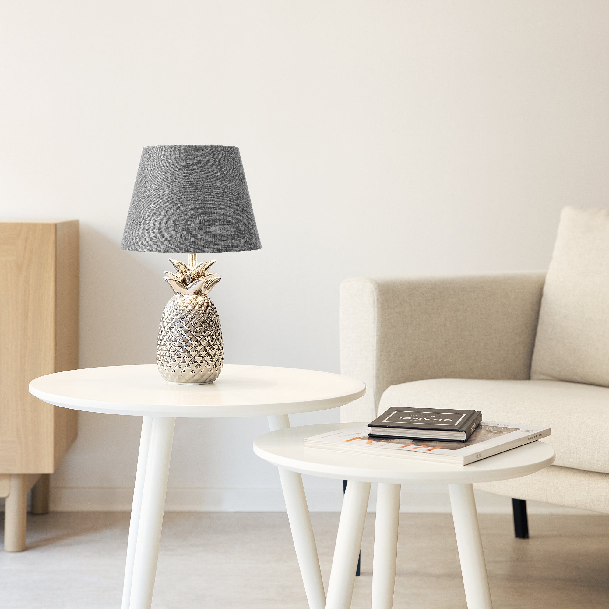 Navaris Lampenschirm 2x Lampenschirm Tischlampe E27 rund - 16,2x15,3x22cm - günstig online kaufen