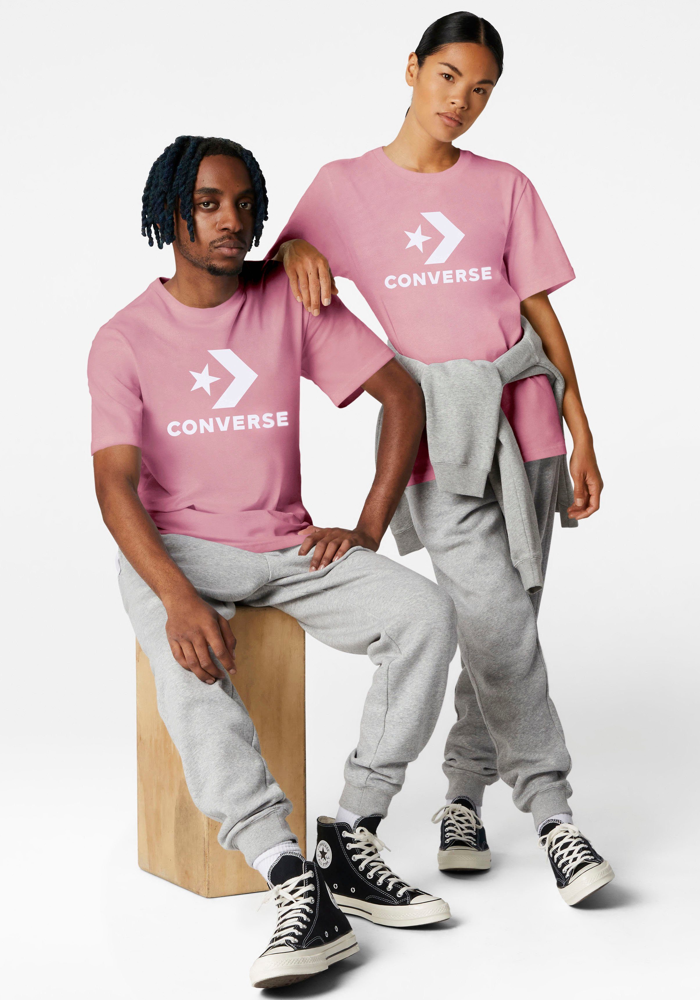 Converse T-Shirt UNISEX STAR T-SHIRT CHEVRON dunkelrosa LOGO