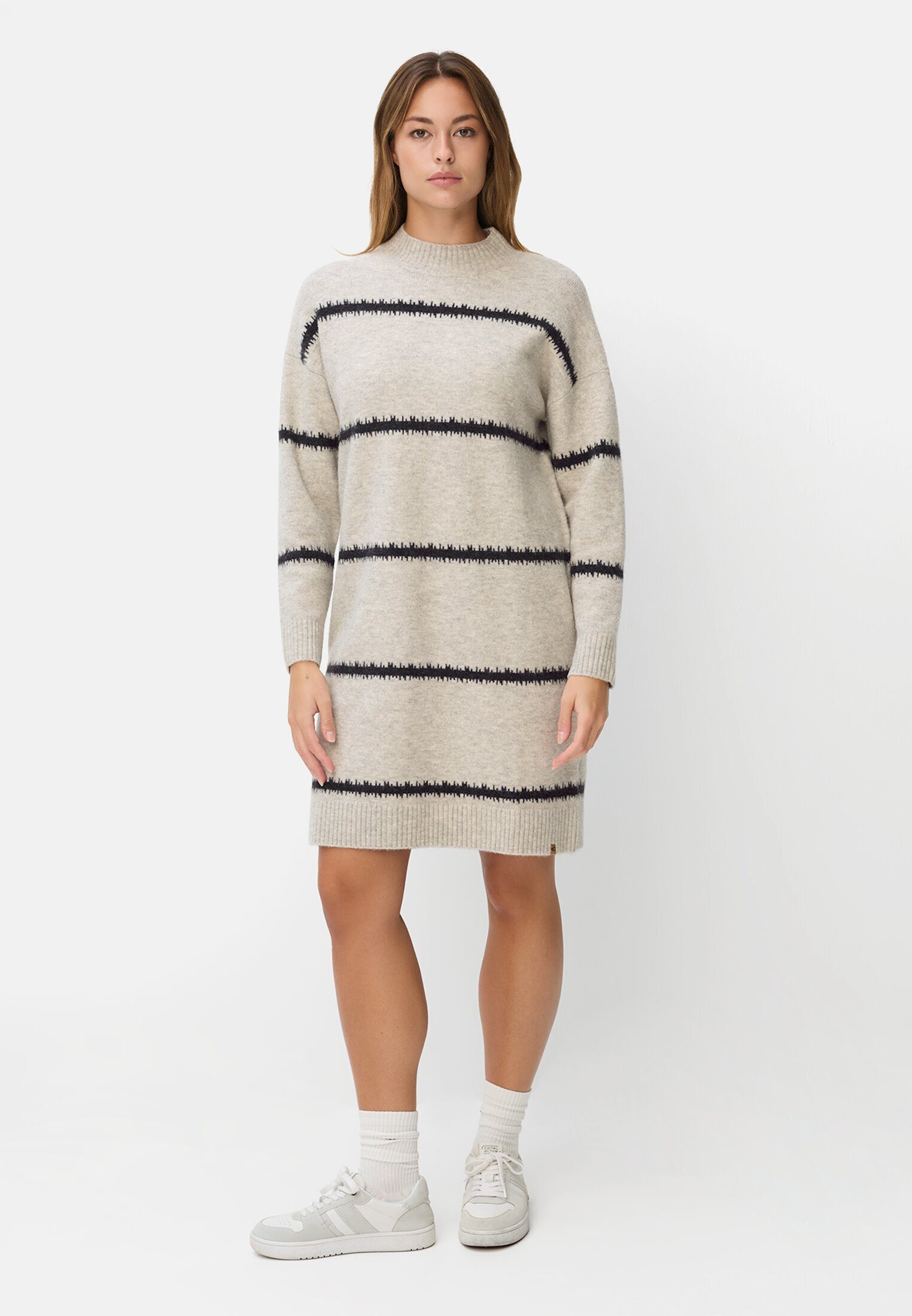 camel active Strickkleid mit Stehkragen Langarm