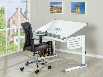 Inter Link Schreibtisch SKALARE, höhenverstellbarer Kindertisch mit neigbarer Tischplatte