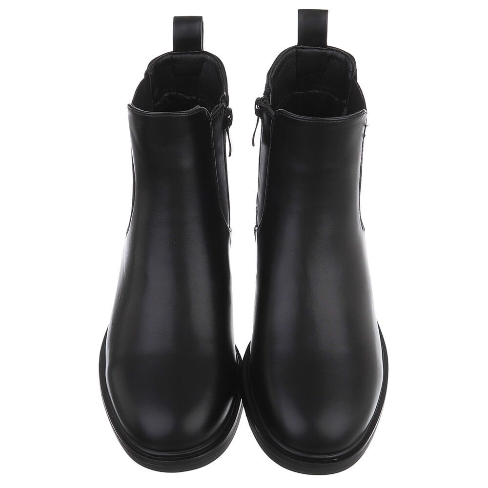 Ital-Design Damen Chelsea Boot mit Blockabsatz für Alltag & Freizeit Stiefelette (92355235) Blockabsatz Chelsea Boots in Schwarz – Bild 4 von 5