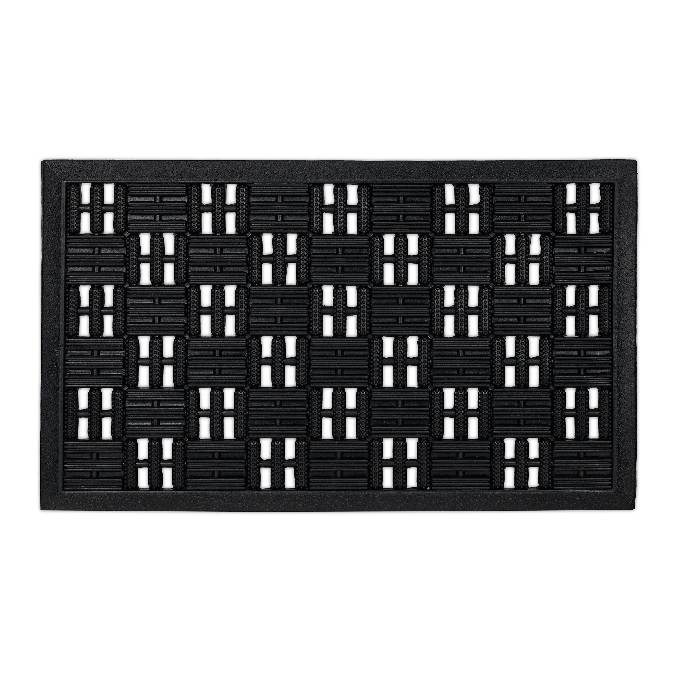 relaxdays Fußmatte Gummi Fußmatte in Gitter-Optik, Höhe: 10 mm günstig online kaufen