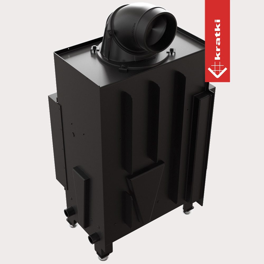 Kratki Kamineinsätze Kamineinsatz aus Stahl FLOKI S links 8 kW Ø 160 mit Türfeder, 8 kW