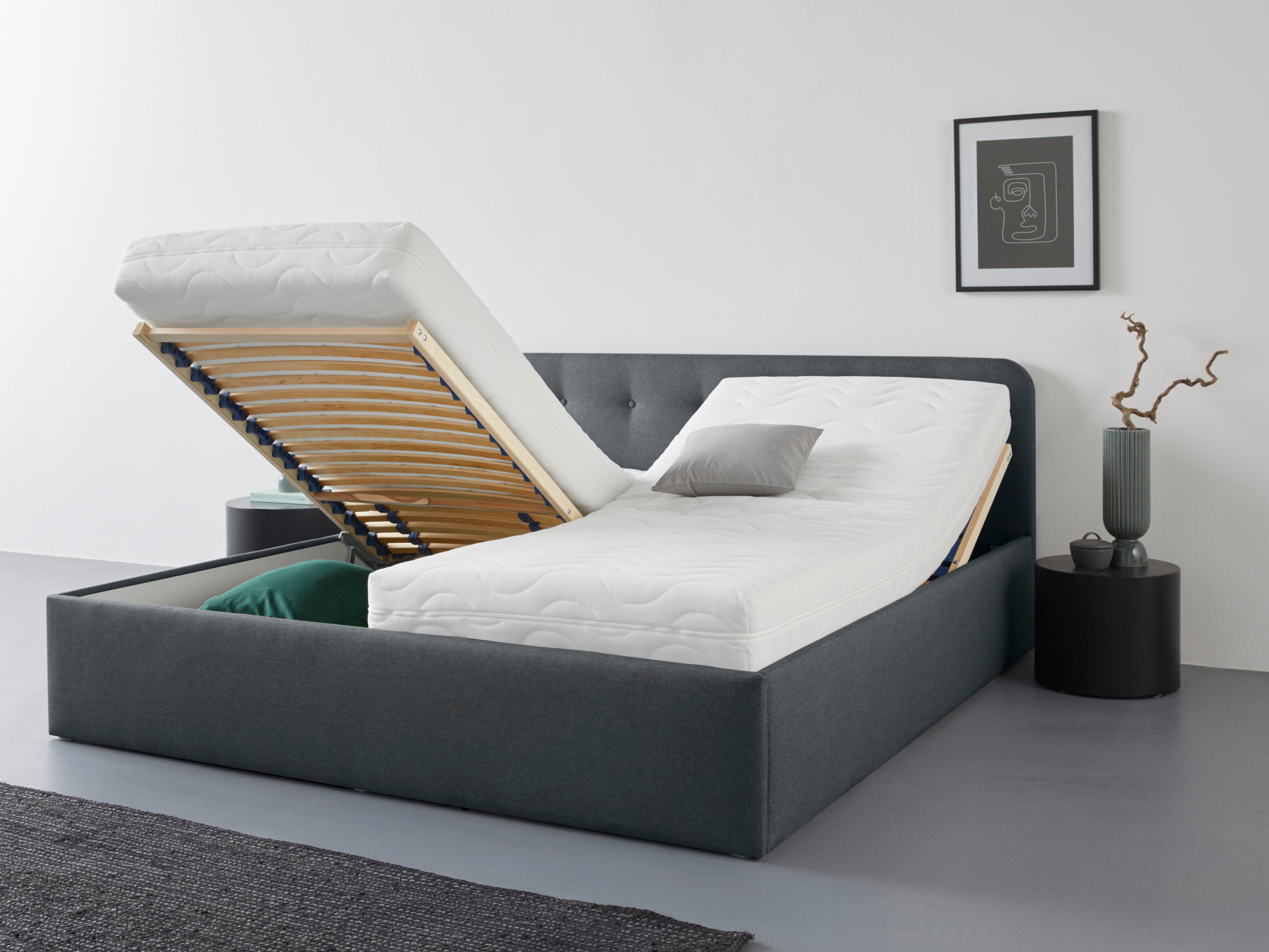 Westfalia Schlafkomfort Polsterbett "Rostock" auch mit Stauraum und Kopftei günstig online kaufen