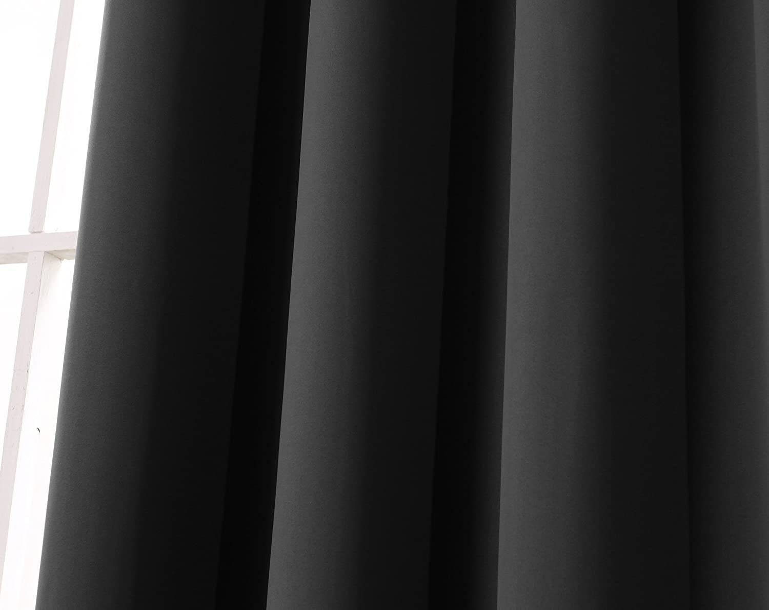 Thermovorhang Vorhang, St), schwarz mit Ösen, g/m² Woltu, Ösen (1 blickdicht, 250