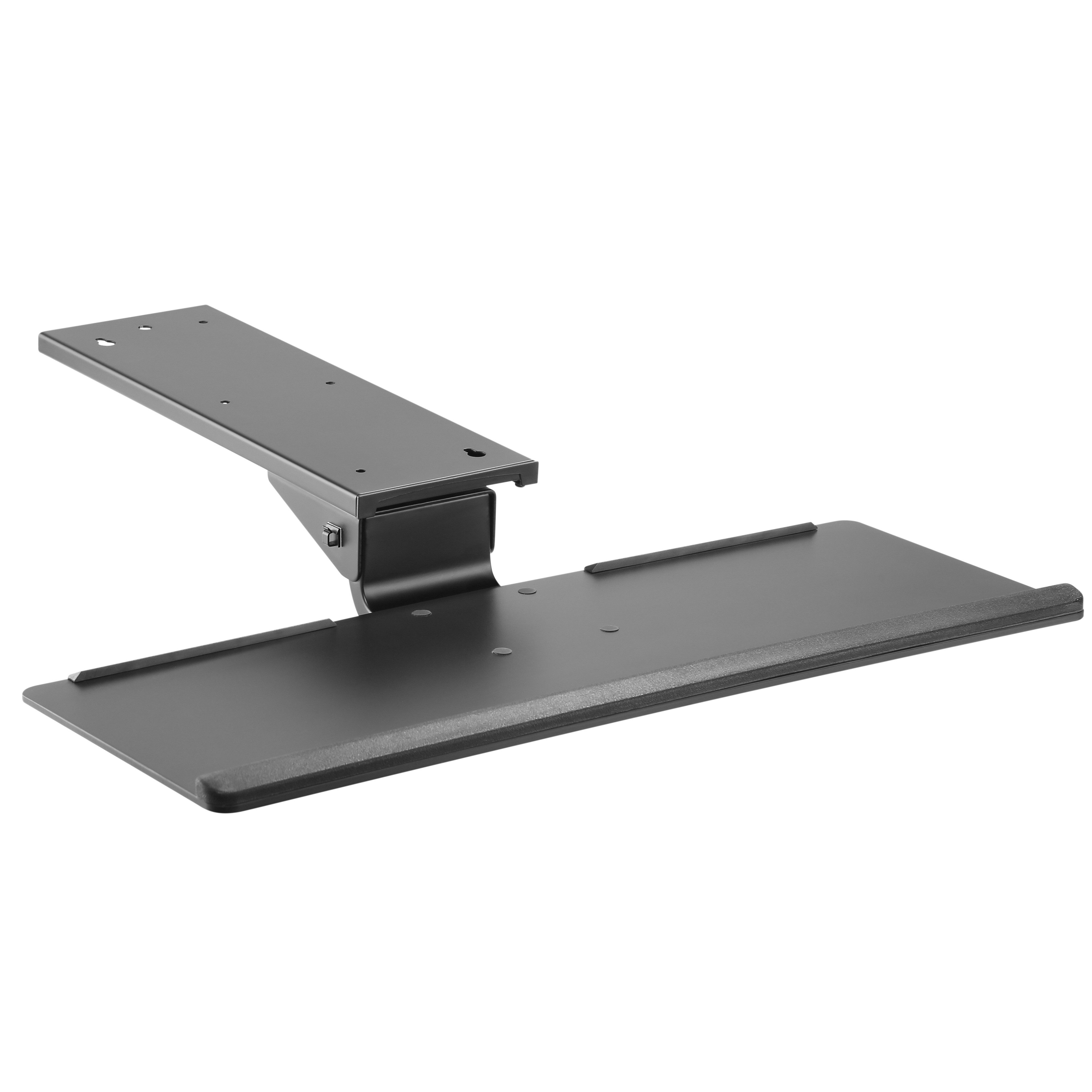 RICOO Halterung Tastatur Untertischhalterung neigbar schwenkbar CZ0300, (2 kg Belastbarkeit, max. 67 x 21,5 cm Tastaturgröße, 1-tlg., Nicht Höhenverstellbar: Höhe 145mm, Ablagefläche 670mm x 255mm, neigbar +15°/-10°, schwenkbar +/-180°, höhenverstellbar)
