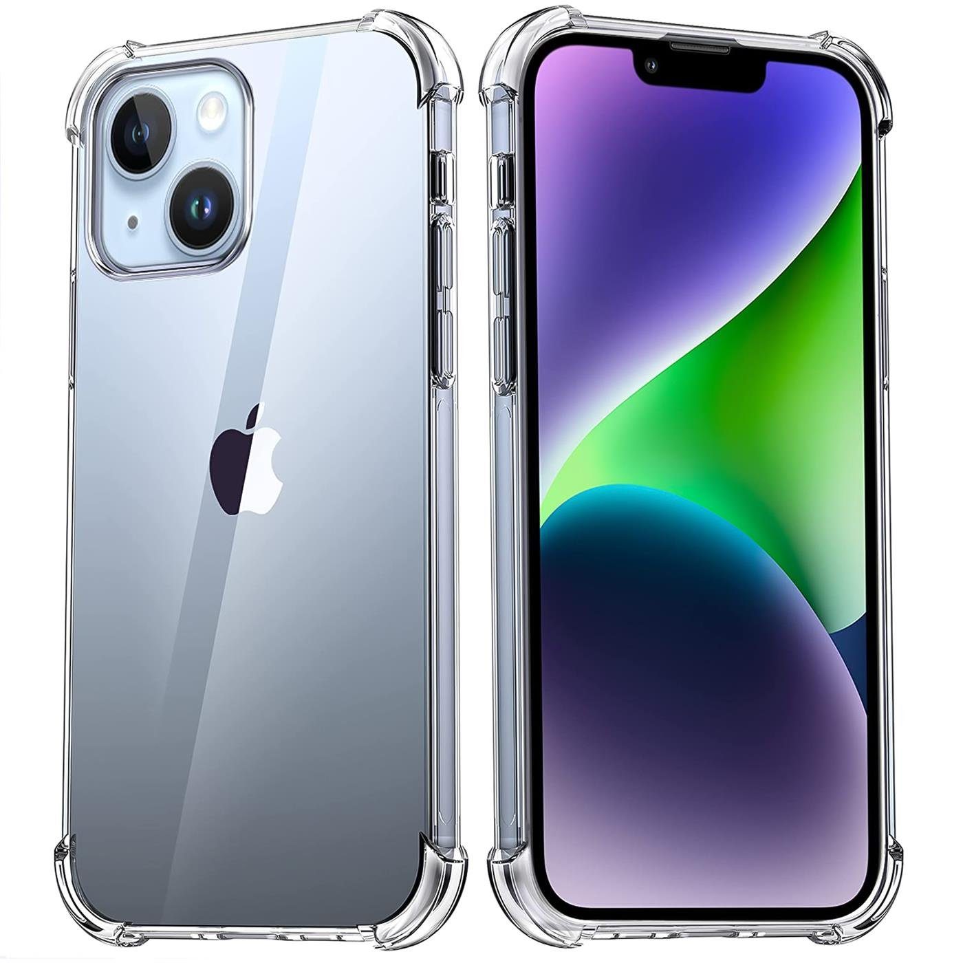 CoolGadget Handyhülle Anti Shock Rugged Case für Apple iPhone 14 6,1 Zoll, Slim Cover Kantenschutz Schutzhülle für iPhone 14 Hülle Transparent