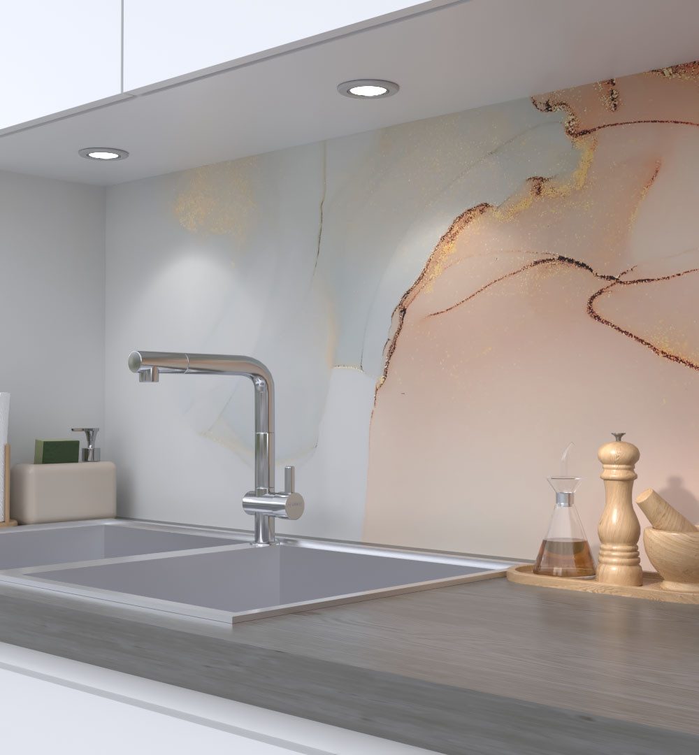 MyMaxxi Küchenrückwand Küchenrückwand selbstklebend Marmor grau gold Spritzschutz Folie, (Klebefolie passend geschnitten und gerollt B 60 cm x H 60 cm), Marmor grau gold B 60 cm x H 60 cm
