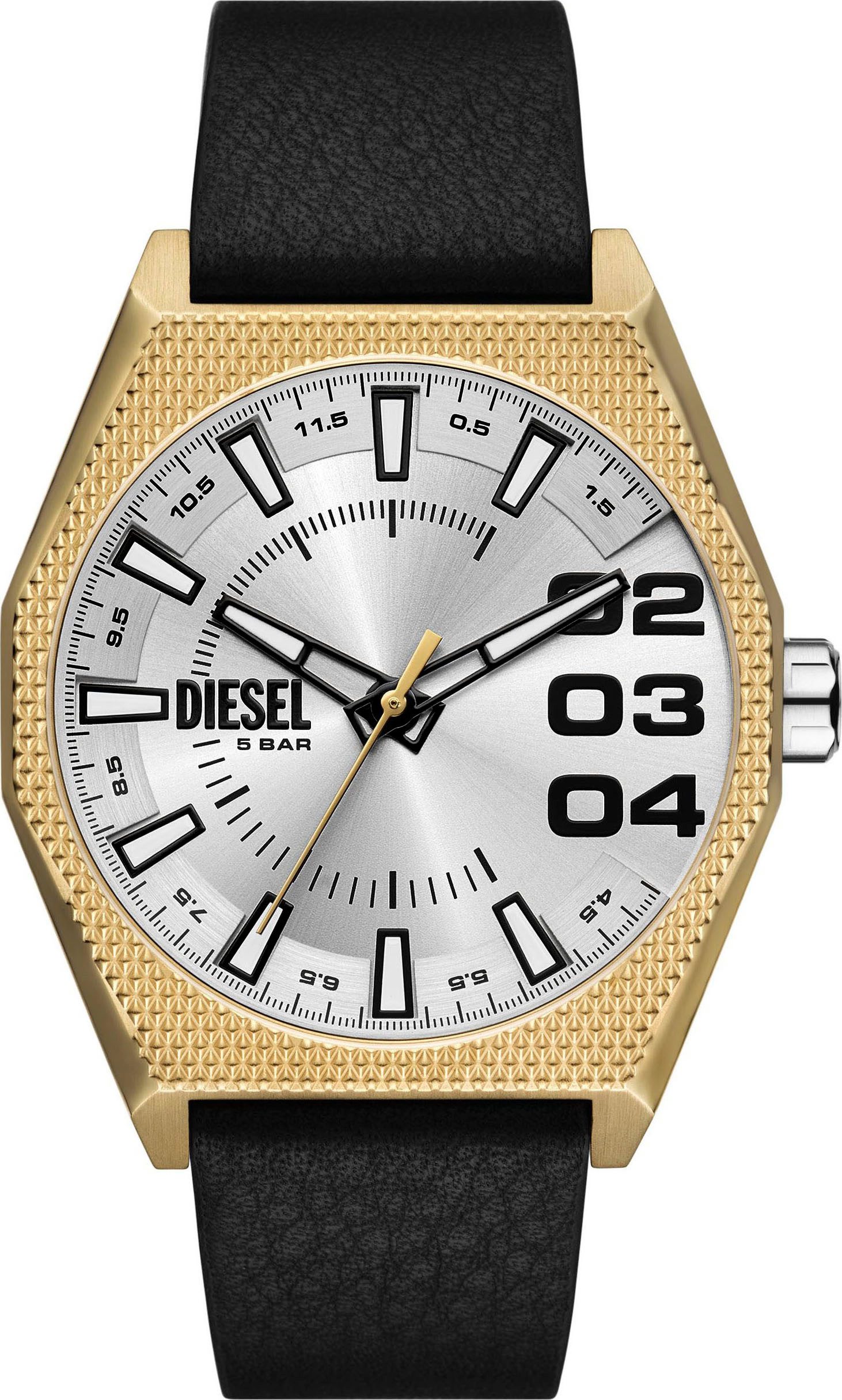 Diesel Quarzuhr SCRAPER DZ2219, Armbanduhr, Herrenuhr, Lederarmband, analog günstig online kaufen