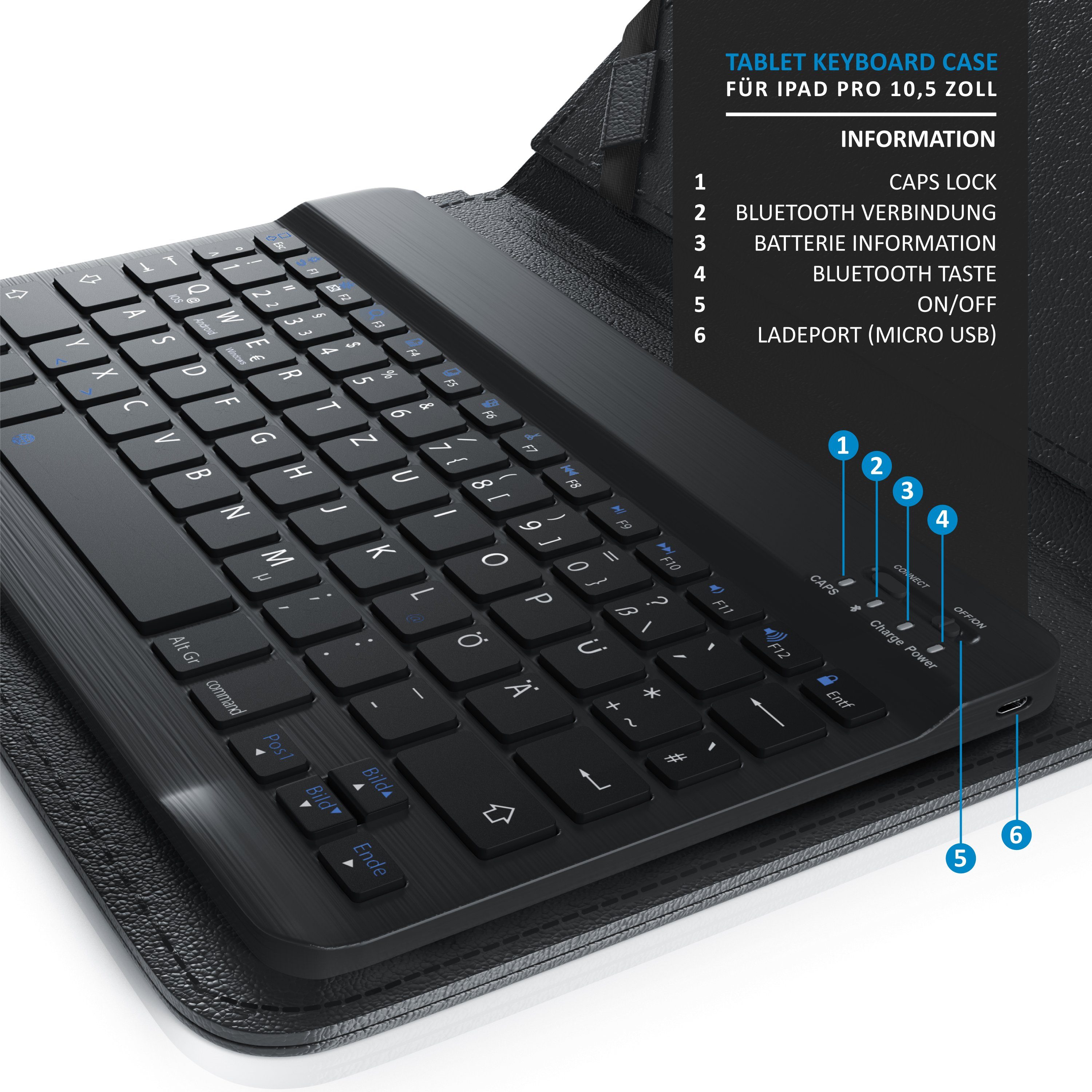 Tablets für (Bluetooth-Keyboard, Kunstledercase Transport) 9-10" den Tablet-Tastatur Aplic