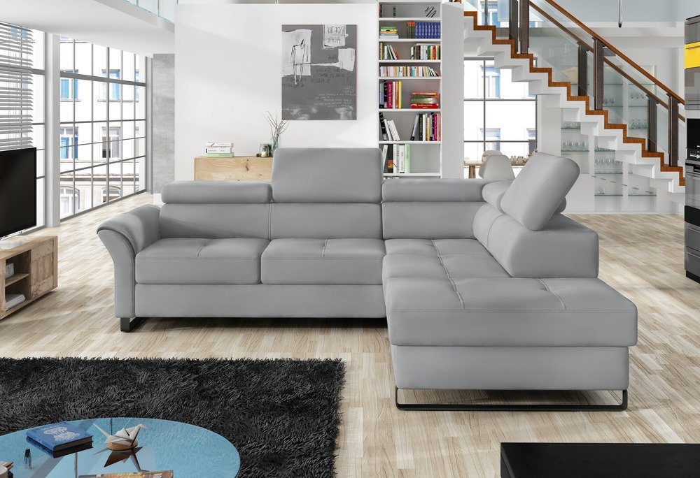 Stylefy Ecksofa Aventine, L-Form, Eckcouch, mane links oder rechts bestellbar, mit Bettkasten und Bettfunktion, Relaxfunktion, inklusive Kopfteilverstellung, Modern Design