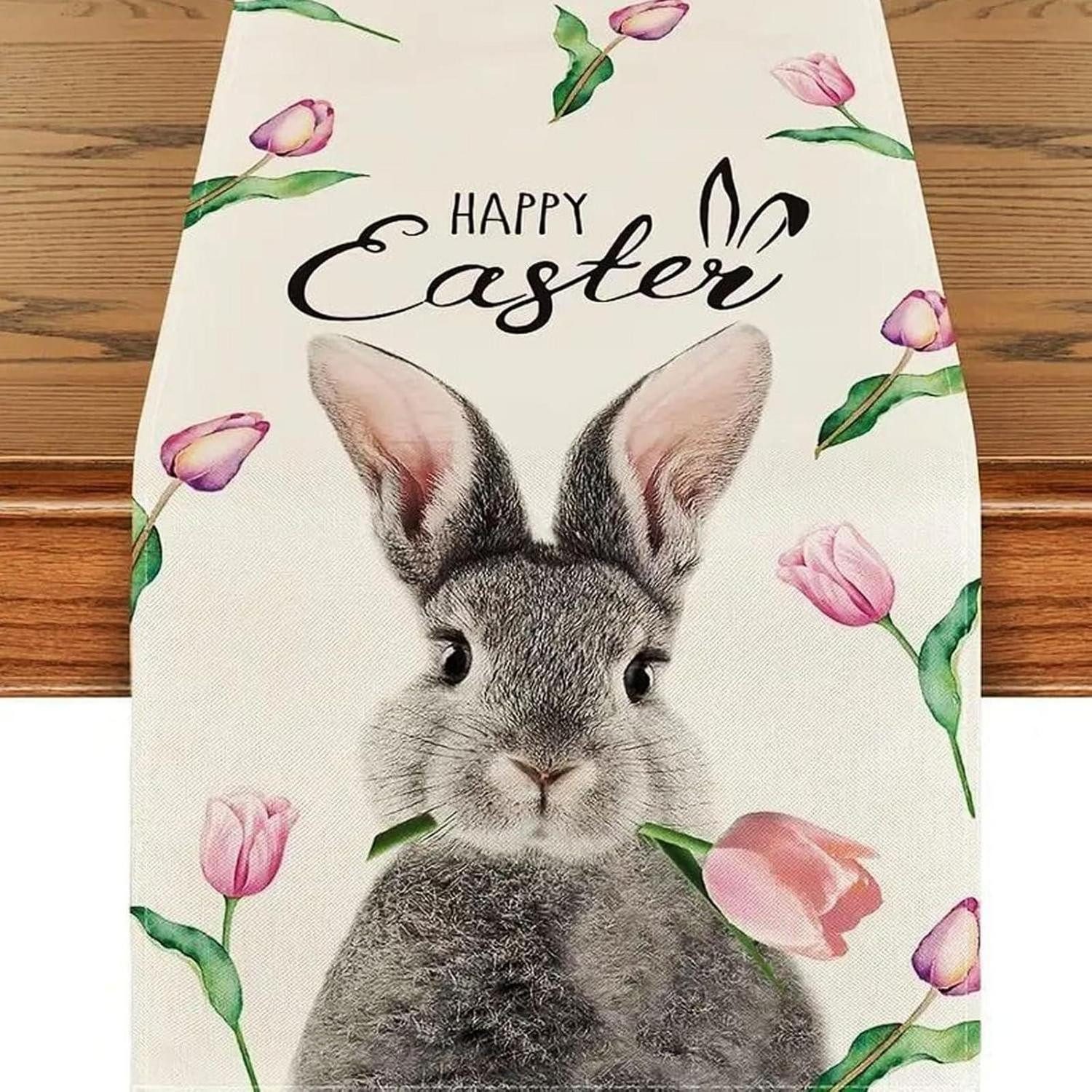 LuxusKollektion Tischläufer Tischläufer Ostern Hase Frühling 40x140cm (1-tlg)