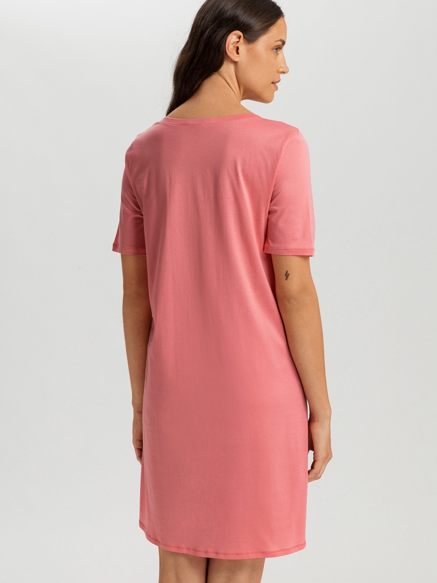 Hanro Nachthemd Cotton Deluxe, Kurzarm 90cm Nacht-hemd schlafmode sleepwear