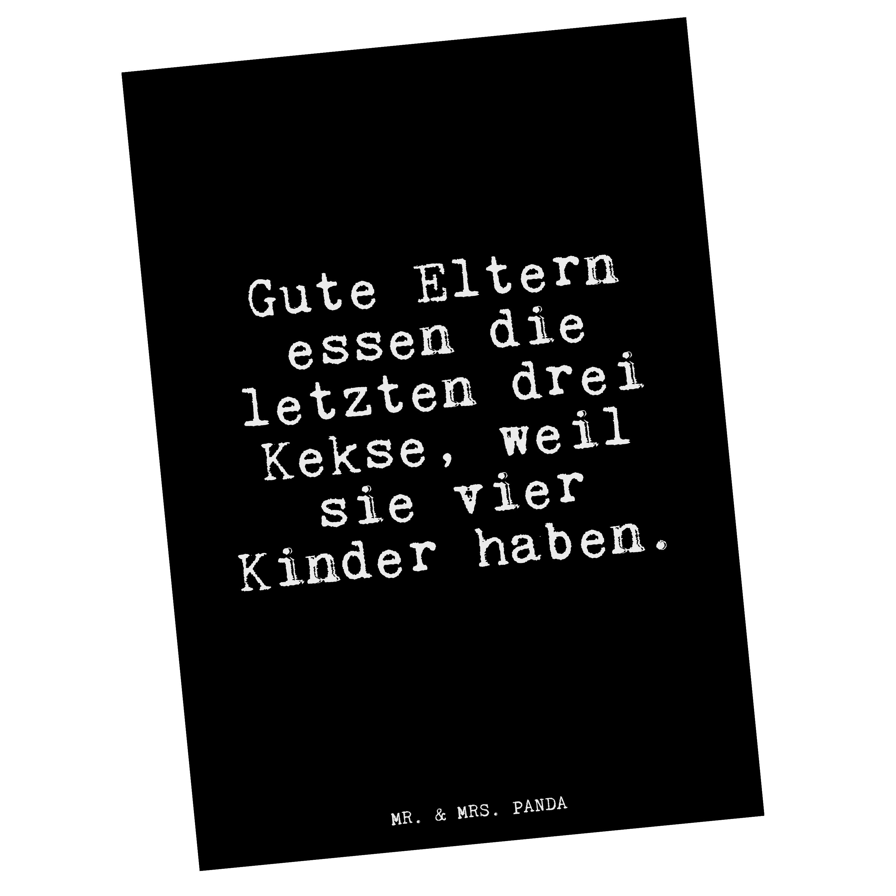 Mr. & Mrs. Panda Postkarte »Gute Eltern essen die... Schwarz Danke