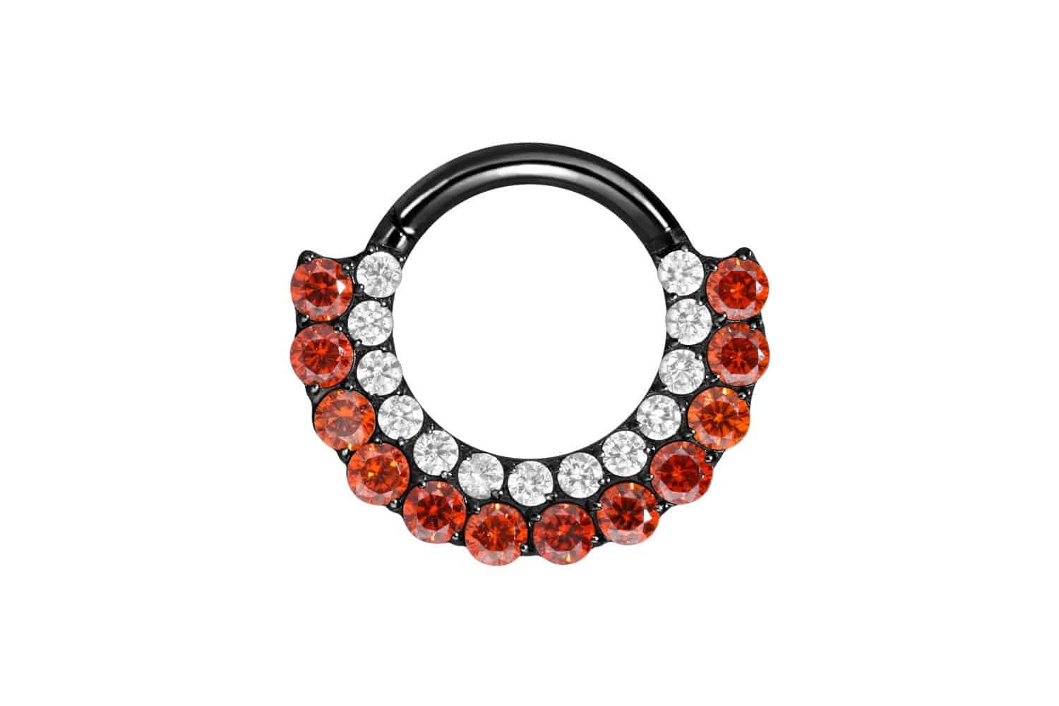 Nasenpiercing Titan Segmentring Clicker EINGEFASSTE KRISTALLE ZWEIFARBIG Ohrpiercing