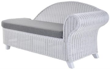 Krines Home Recamiere Rattan Recamiere Elegance Rattanliege Chaiselongue Rechts mit Polster