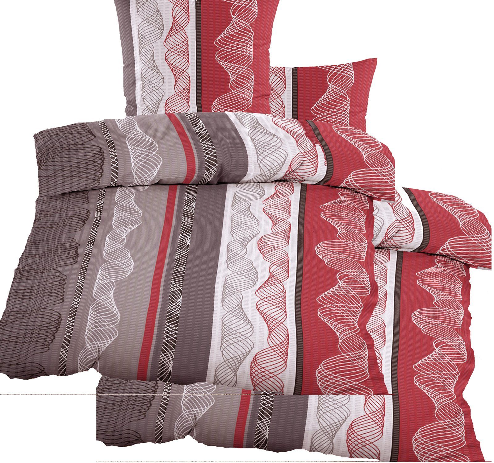 KH-Haushaltshandel Bettwäsche 4-tlg. Seersucker Bettwäsche 2x (135x200 +80x günstig online kaufen