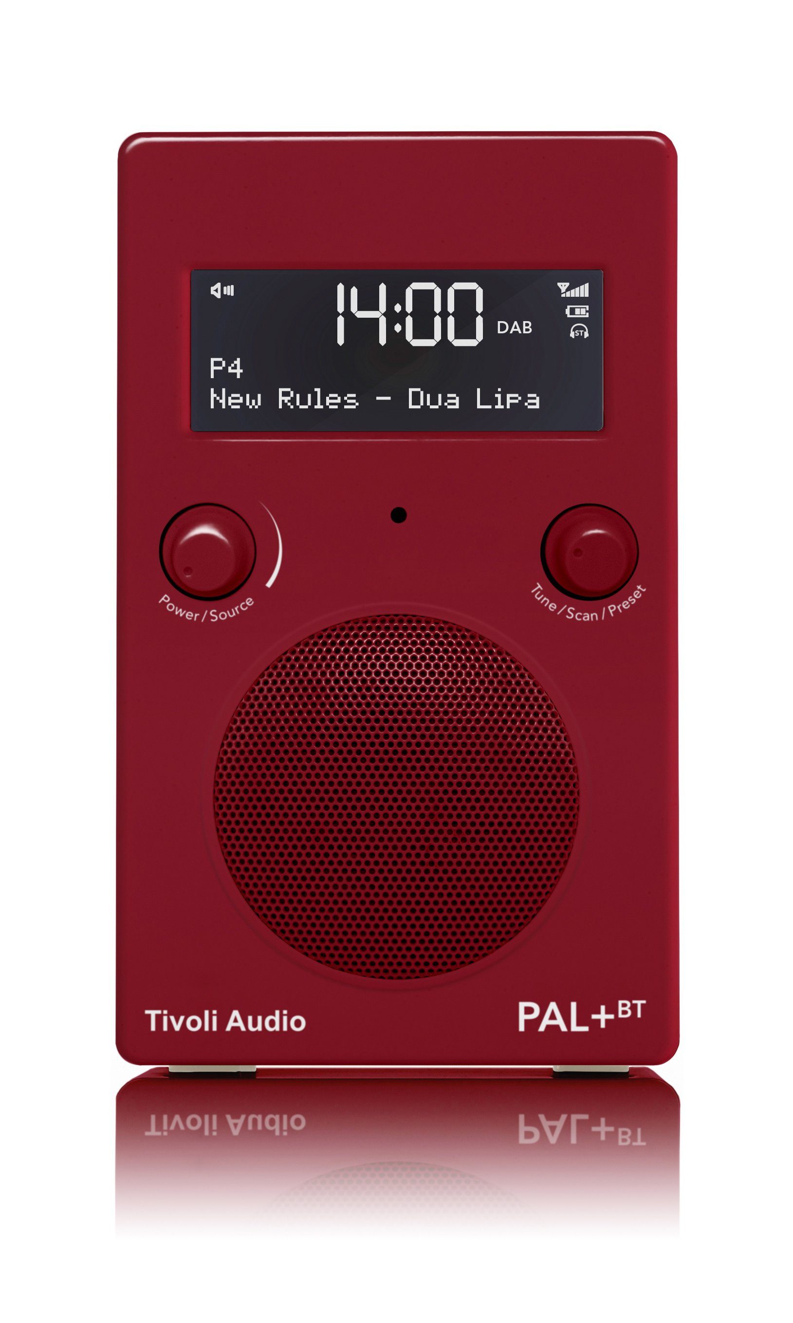 Tivoli Audio PAL+ BT (DAB), tragbar, Gehäuse, Rot (DAB) Küchen-Radio, FM-Tuner, (Digitalradio Digitalradio Bluetooth) wasserabweisendes