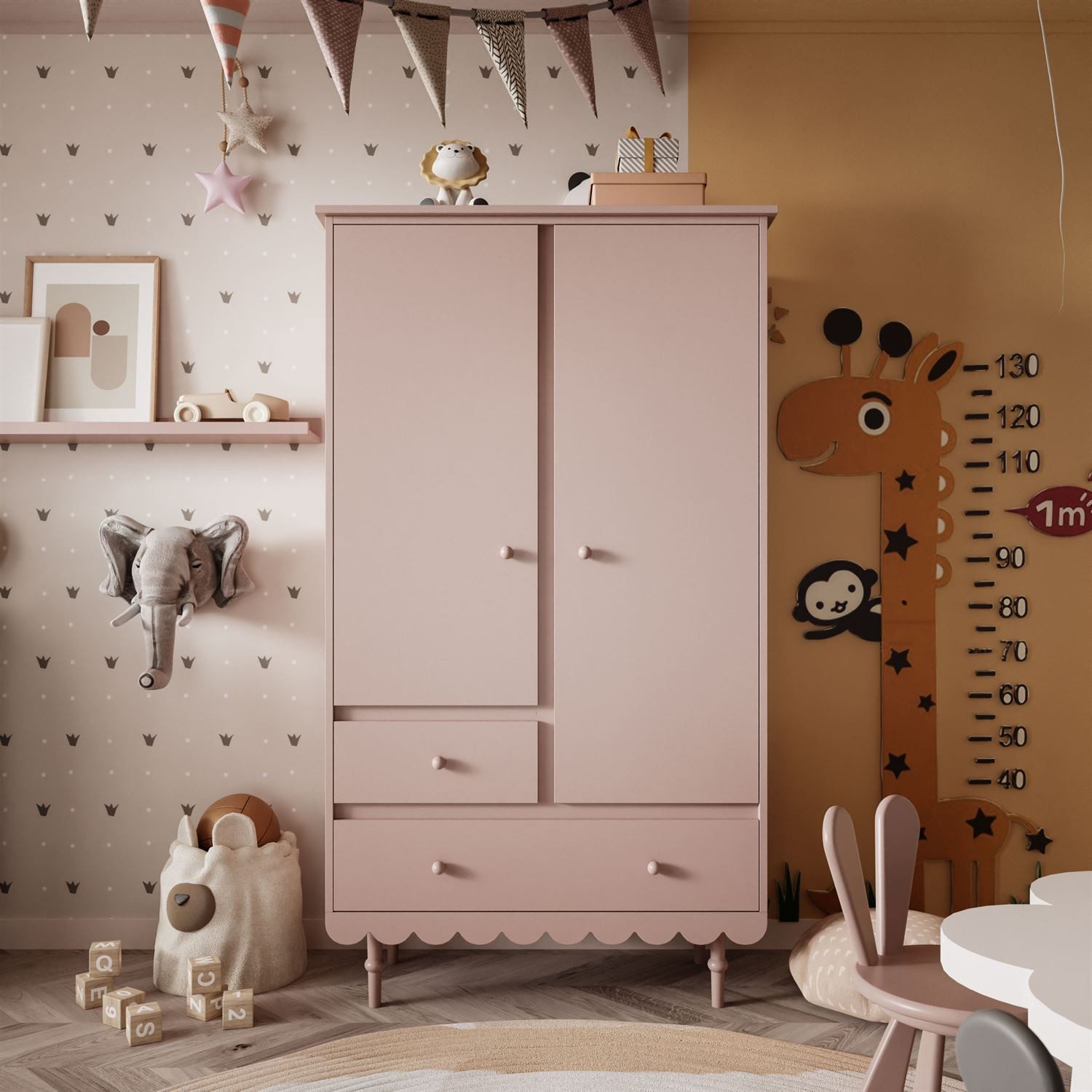 Lookway Kinderkleiderschrank BABUSHKA Zweitüriger Kleiderschrank mit günstig online kaufen