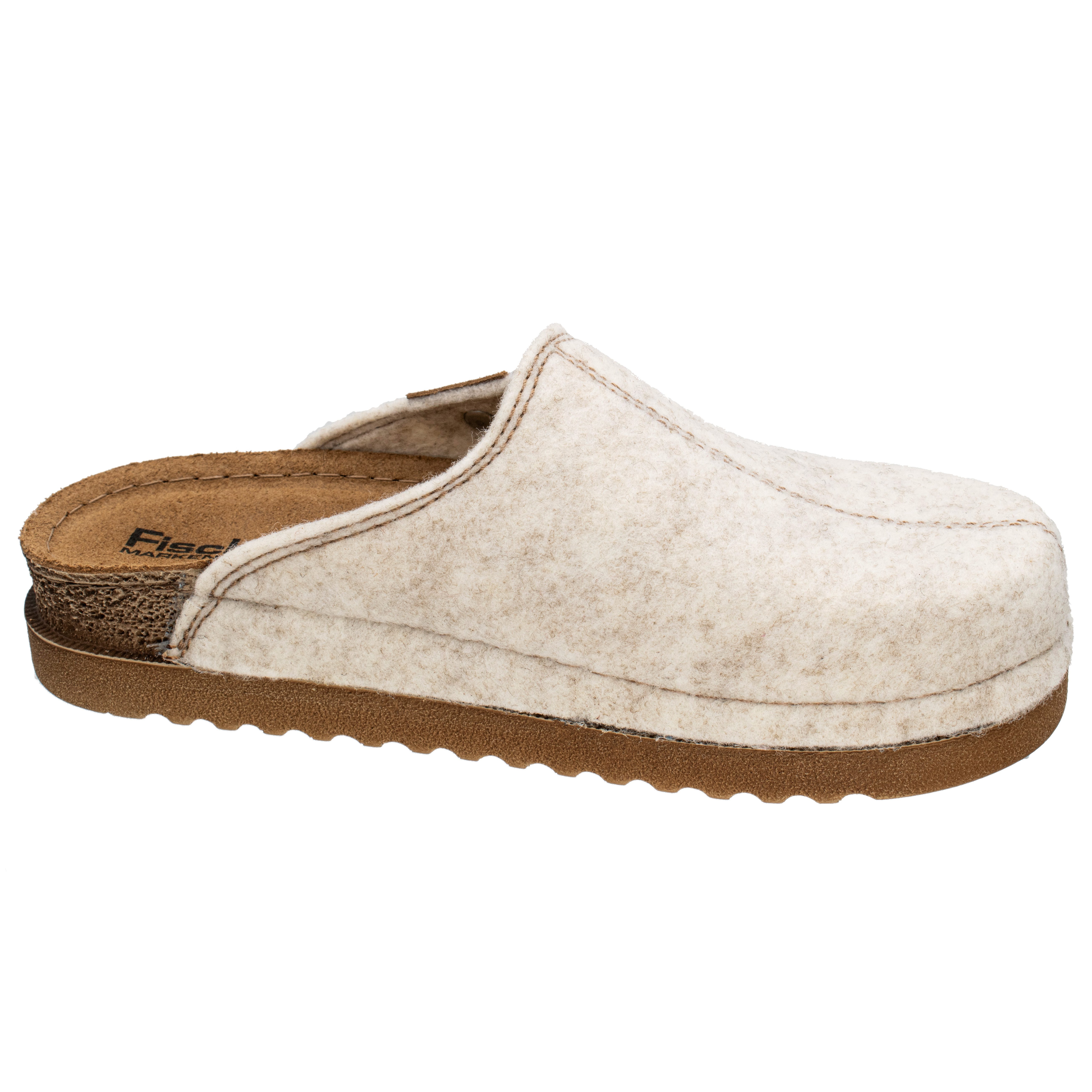 Fischer-Markenschuh Jutta Pantoffel aus recyceltem PET Filz, gepolstertes Lederfußbett, Weite G