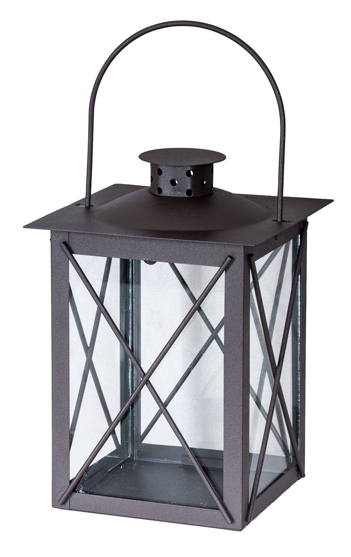 Levandeo® Kerzenlaterne, Laterne H20cm Braun Metall günstig online kaufen