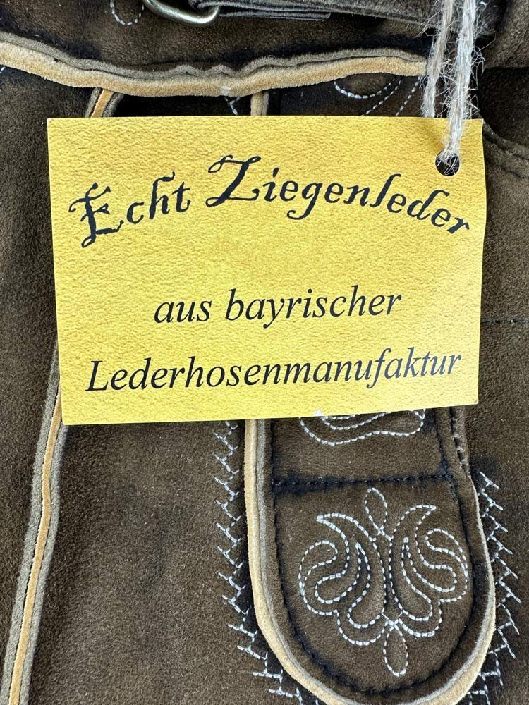 'Hubert Trachtenlederhose Gürtel, Ziegenvelours Braun 3' Leder Used mit Buchberger