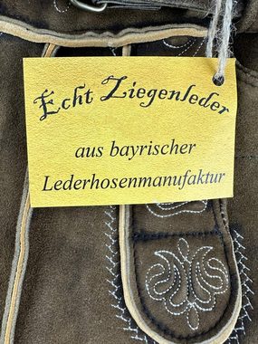 Buchberger Leder Trachtenlederhose 'Hubert 3' mit Gürtel, Ziegenvelours Braun Used