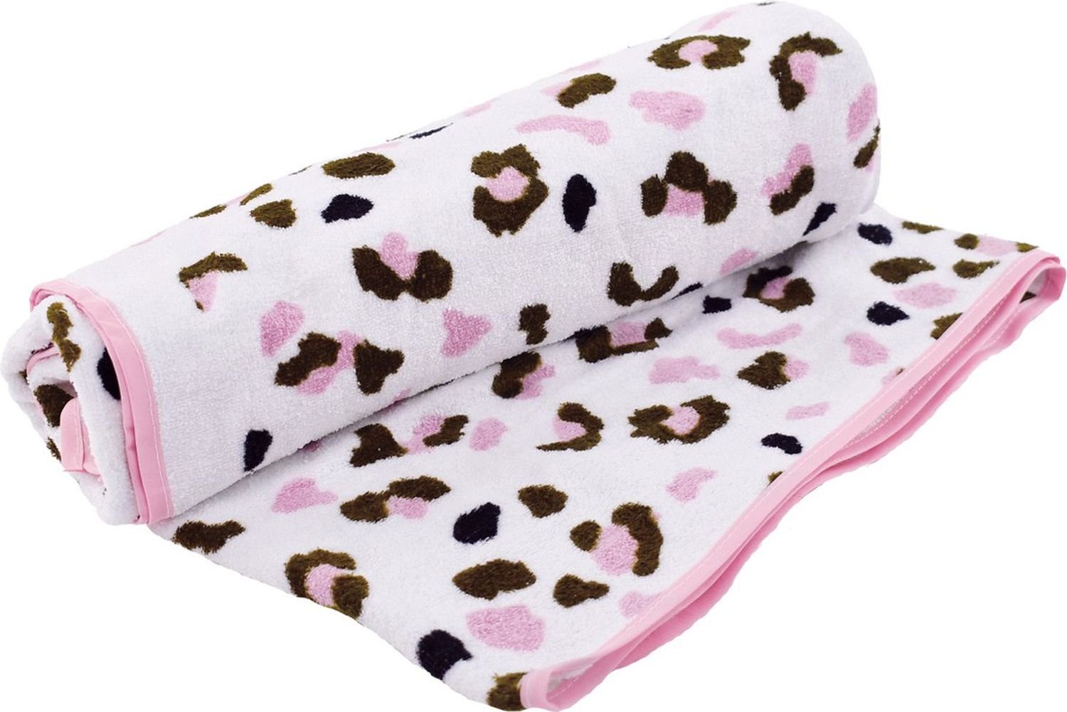 Swim Essentials Strandtücher Swim Essentials Strandlaken Strandtuch weiß Leoparden Muster 135 x 65, Badetuch Handtuch