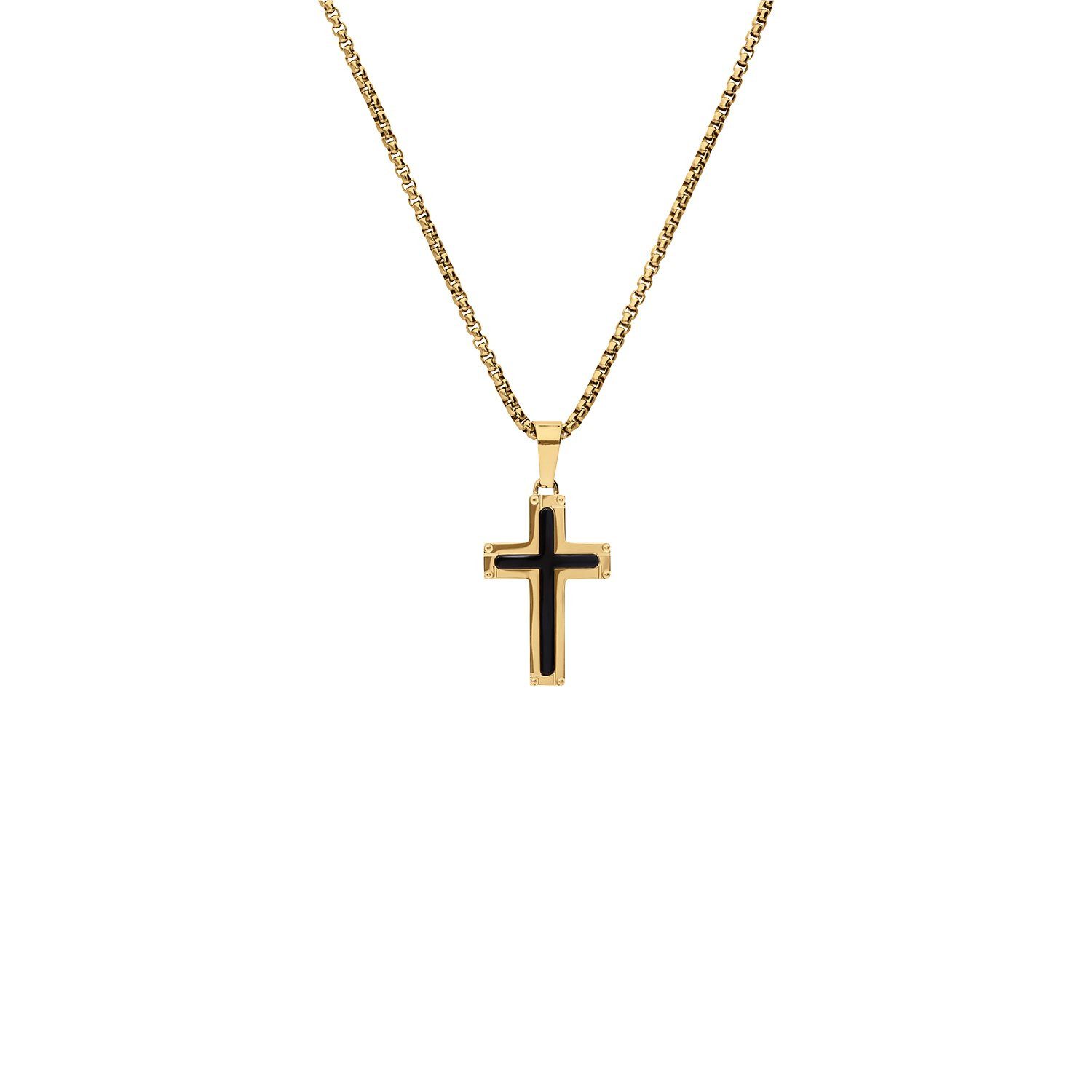 LUCARDI Kette mit Anhänger Halskette - Stahl - Gold - Herren