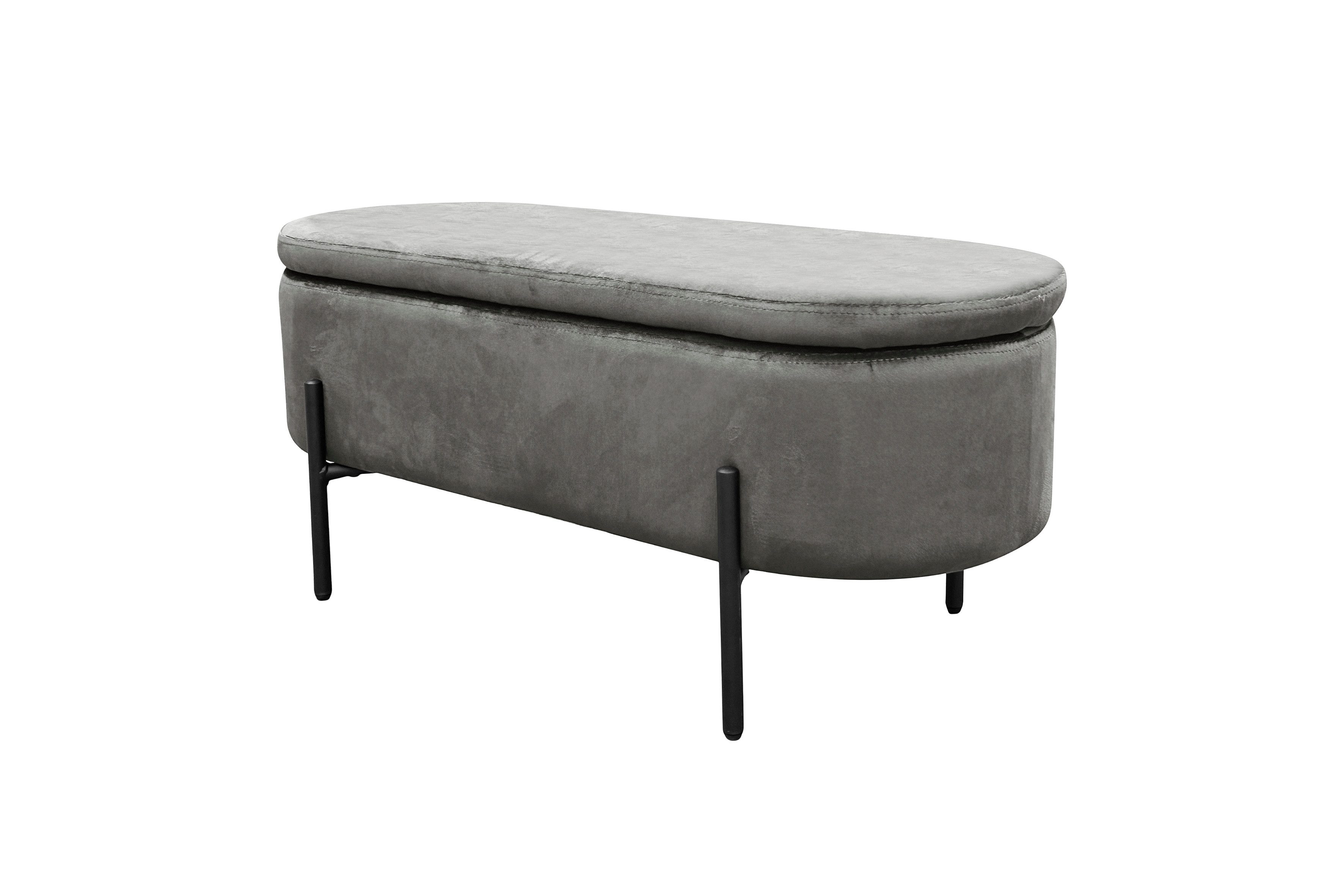 byLIVING Табуреткиbank Nova, mit Stauraum, Samt-Bezug, Metall schwarz, B 95cm