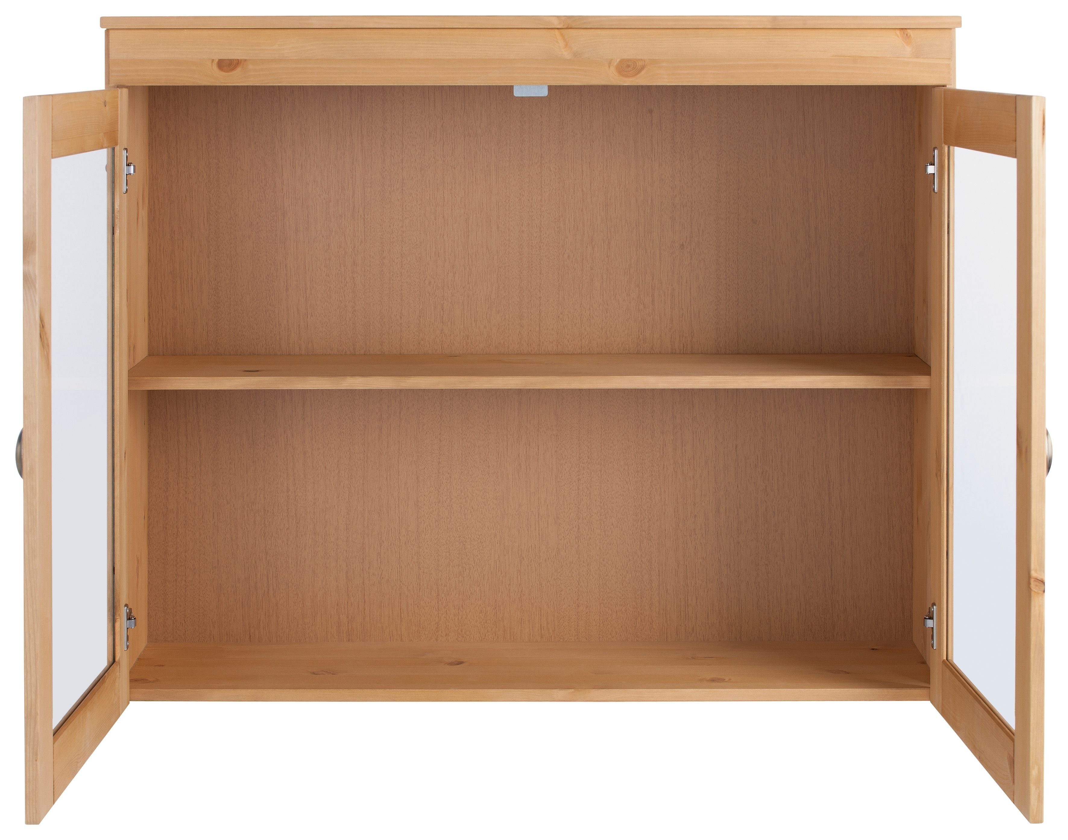 Home affaire Glashängeschrank Oslo 100 cm breit, aus massiver Kiefer, mit 2 Glastüren, Metallgriffe