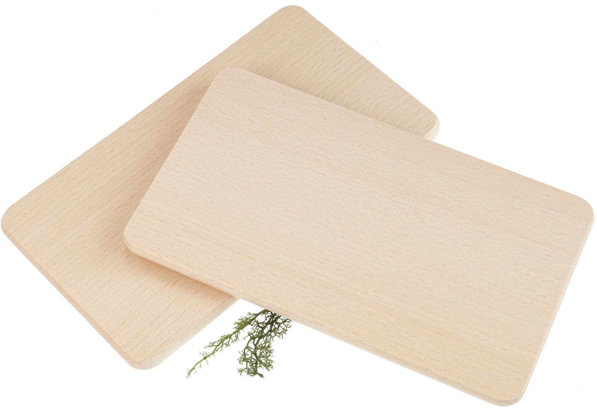 Holz Frank Frühstücksbrett Frühstücksbrettchen aus Buche - 26 x 15 x 1,2 cm - 4er Set, Holz