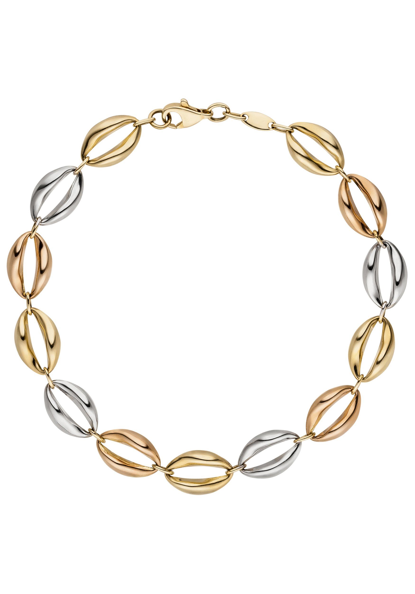 JOBO Goldarmband, 585 Gelbgold Roségold Weißgold tricolor 19 cm günstig online kaufen