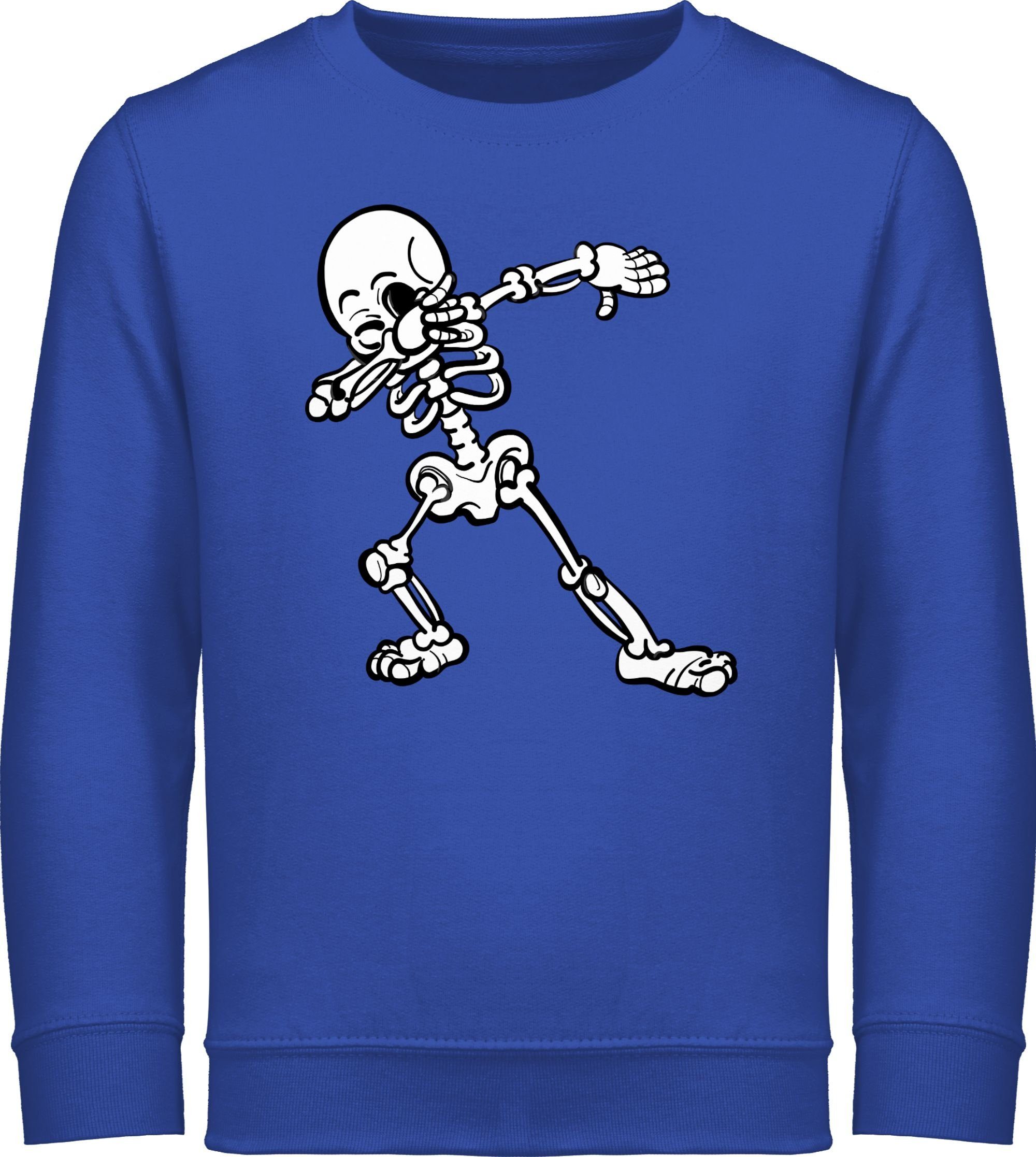Shirtracer Sweatshirt Dabbing Skelett Halloween Kostüme für Kinder Jungs 1 Royalblau