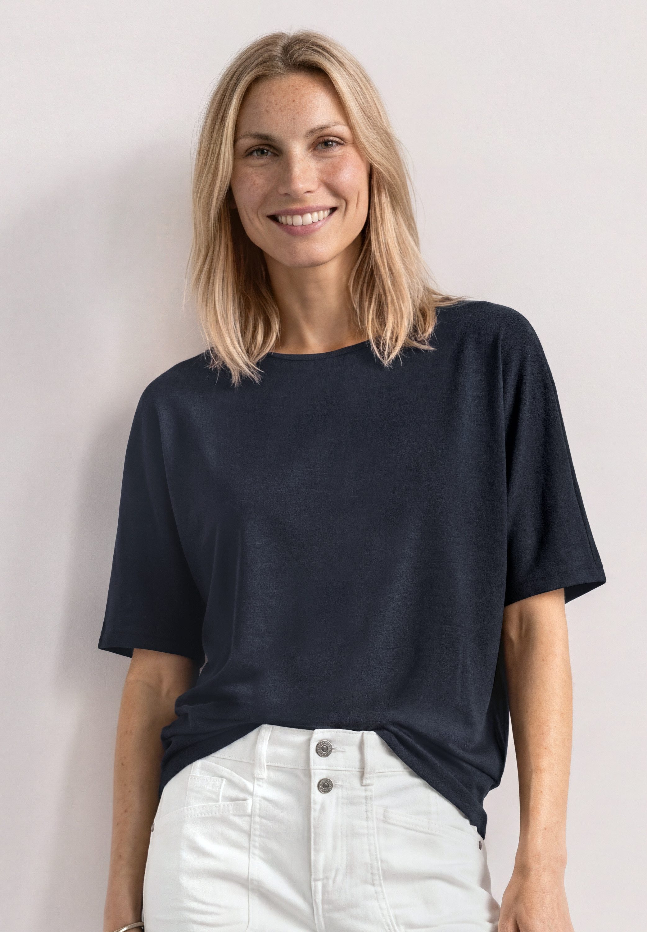 STREET ONE T-Shirt mit U-Boot-Ausschnitt
