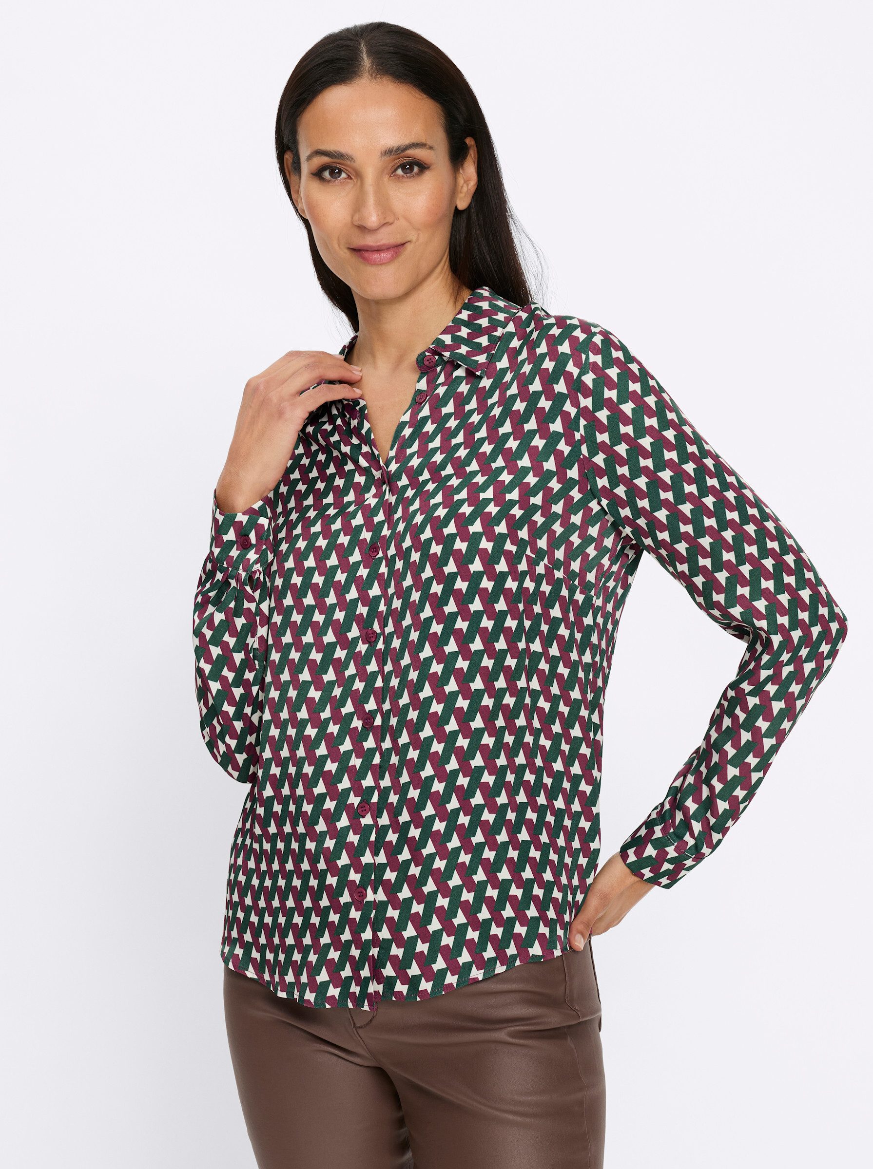 heine Klassische Bluse Druckbluse Langarm