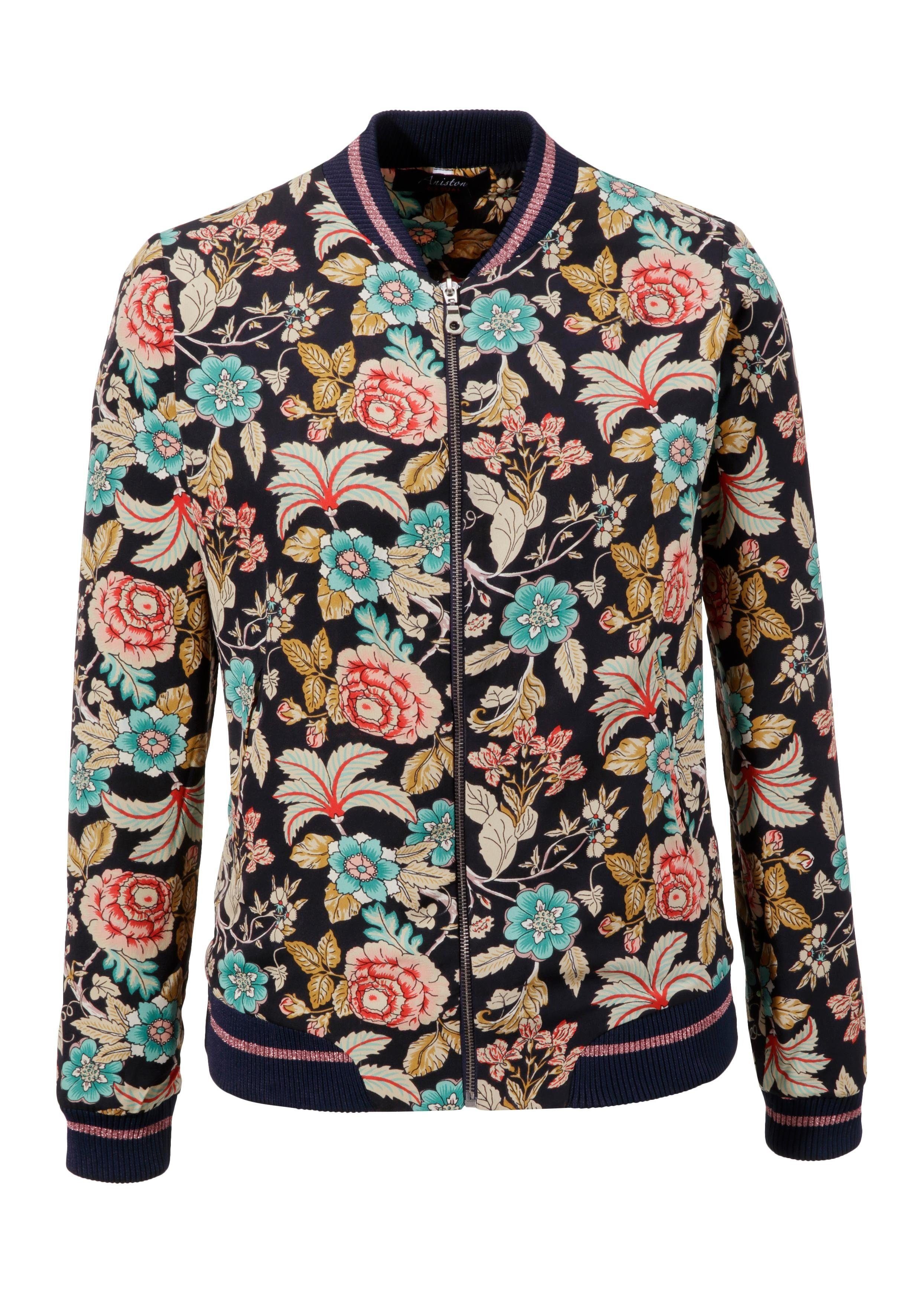 Aniston CASUAL Blouson mit Blumendruck – Bild 5 von 5