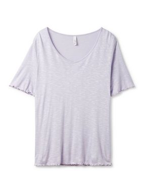 Sheego T-Shirt Große Größen mit weitem V-Ausschnitt und Rollkanten