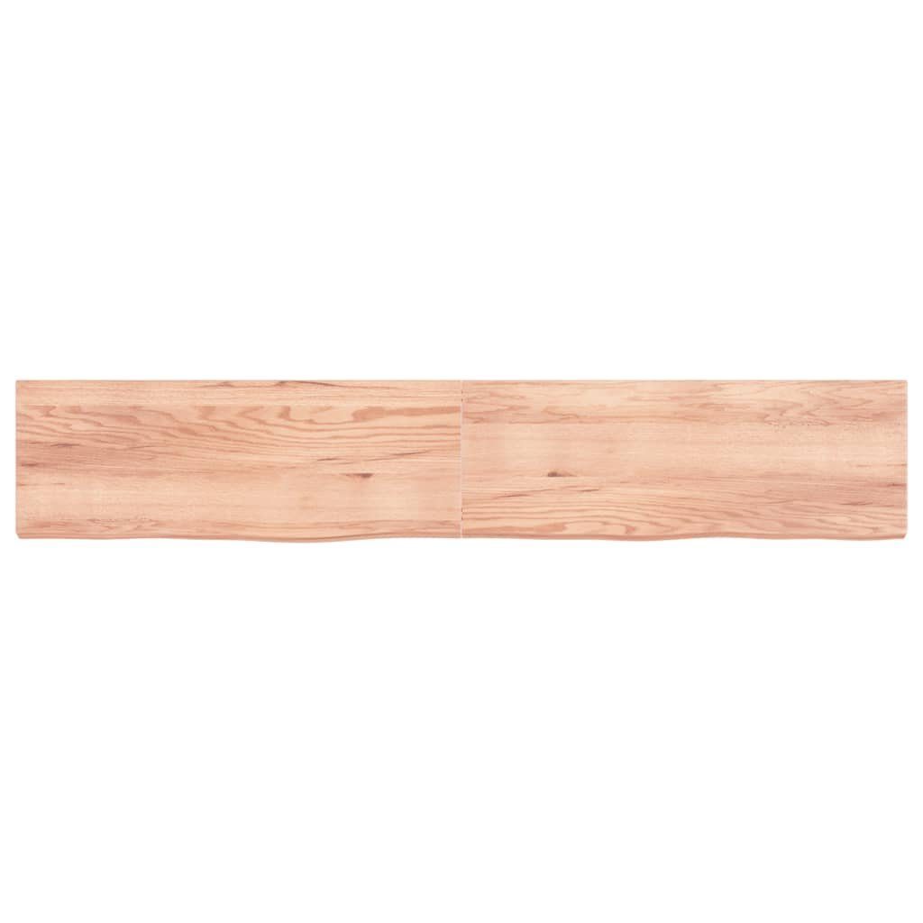 Massivholz furnicato Wandregal 220x40x(2-6) cm Eiche Hellbraun Behandelt