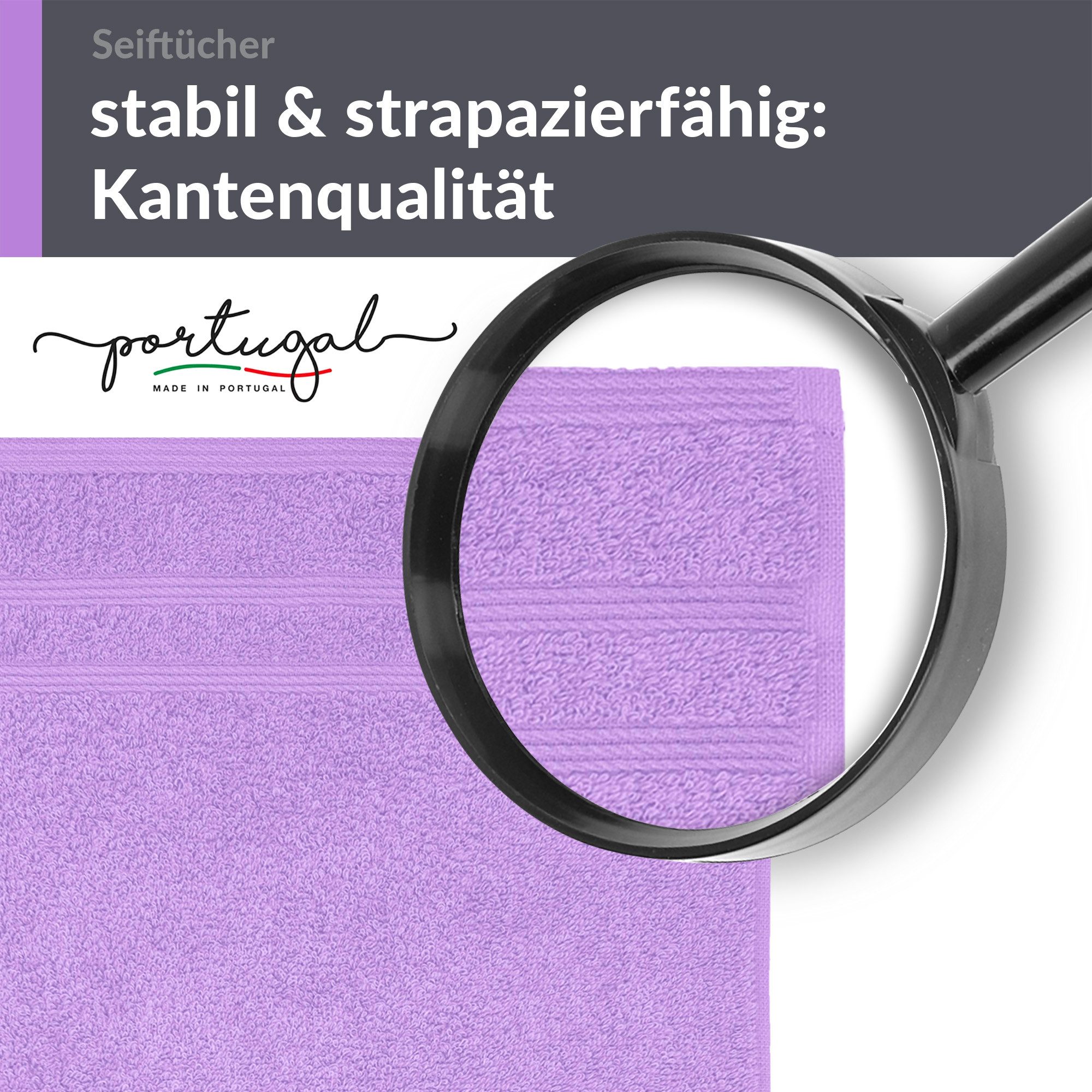 Lashuma Waschlappen - Seiftücher 30x30 cm London, (Spar-Set, 6-St), Made in Portugal, 100% Baumwolle, Langlebig, Superweich, Saugstark – Bild 2 von 5