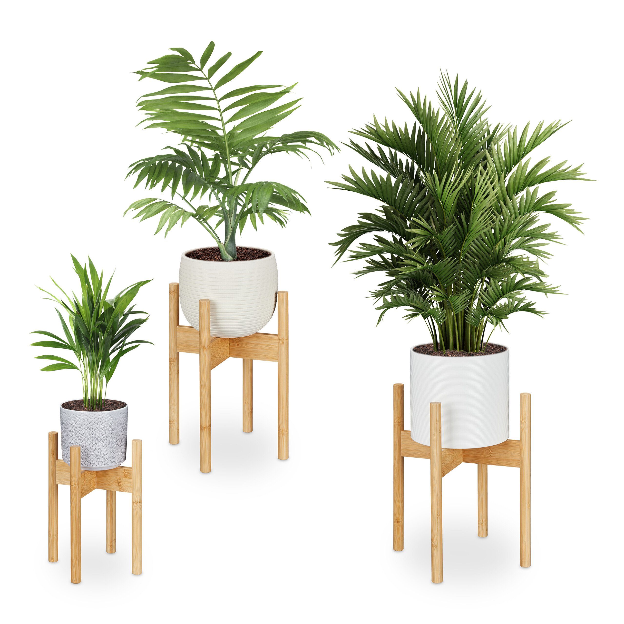 relaxdays Blumenständer Pflanzenständer im 3er Set (3er Set, 3 St), M / L / XL