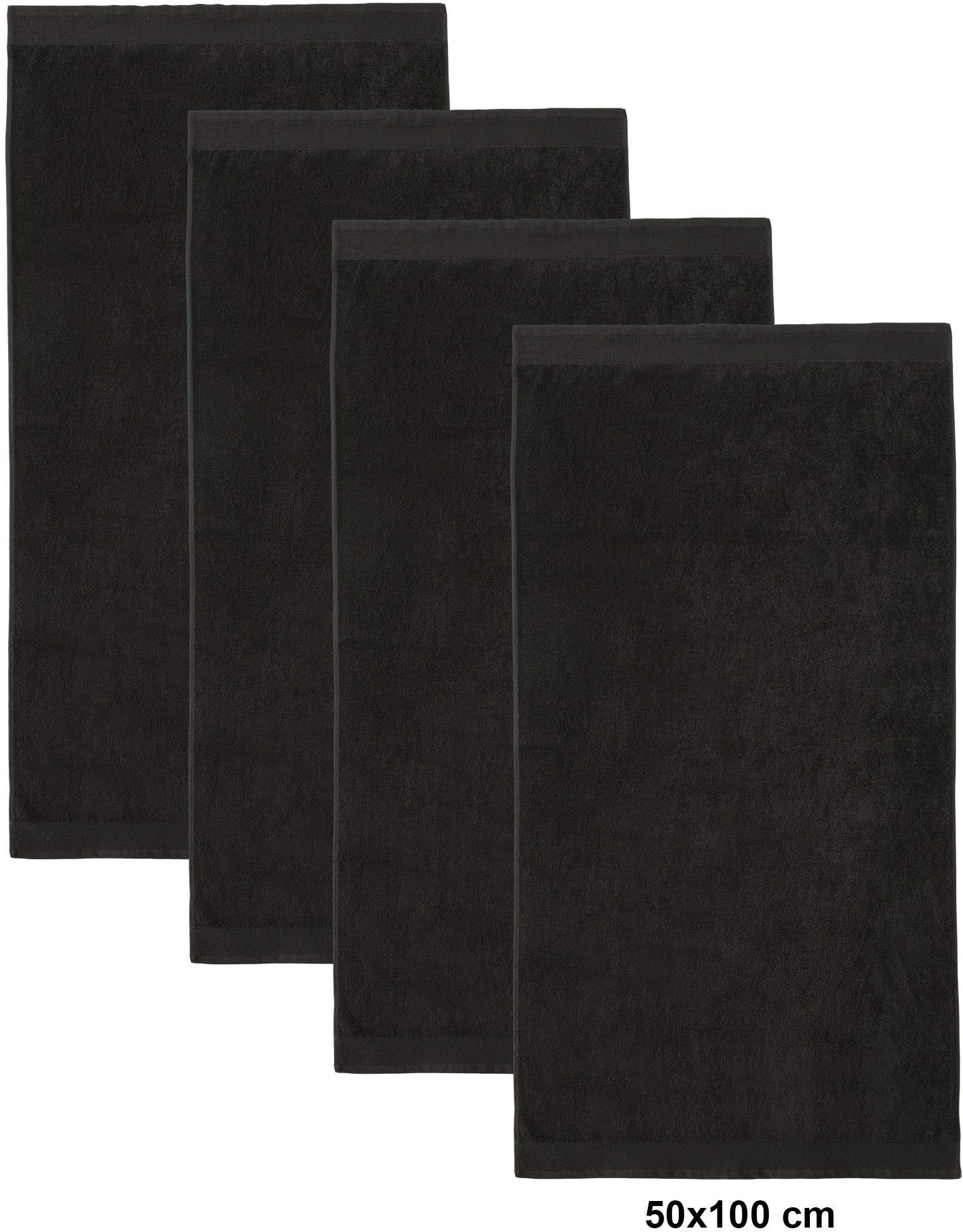 OTTO home Handtücher Fenya, flauschig und weich, Premium Handtücher 550gr/m², Webfrottier (Set, 4-St), mit Bordüre, Set, 100% Baumwolle, Hotel-Qualität, 5 Jahre Garantie