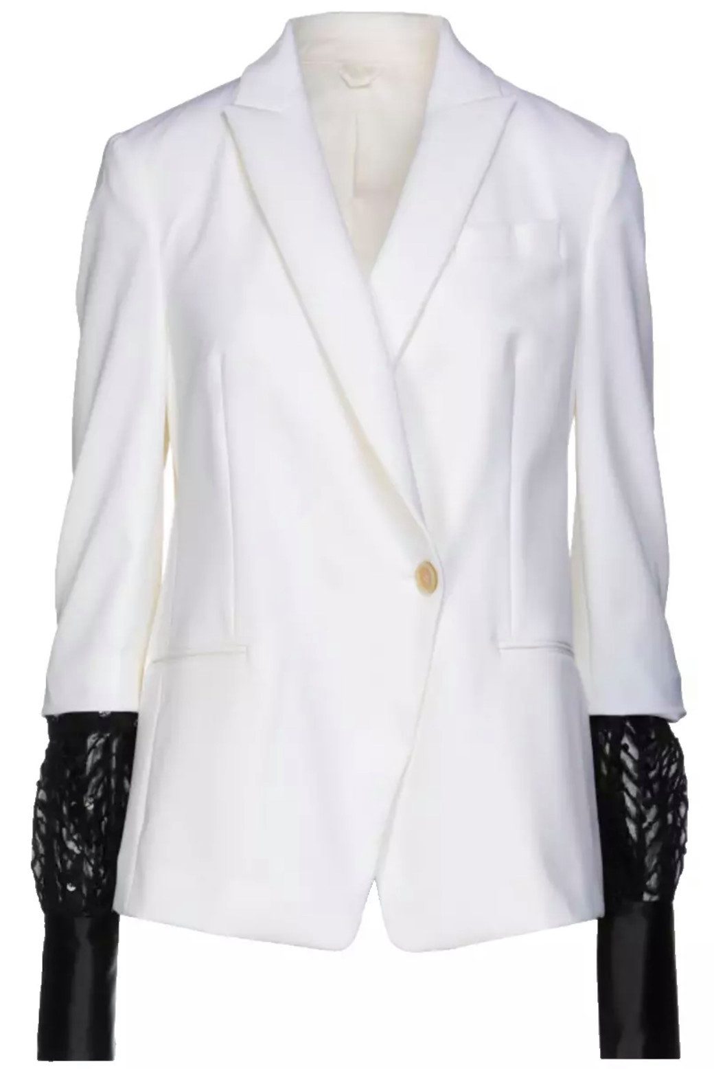 BRUNELLO CUCINELLI Jackenblazer Sakko Jacke mit abnehmbaren Strickärmeln und Perlenverzierungen Gefertigt in Solomeo, Italien – ein Zeichen für Qualität