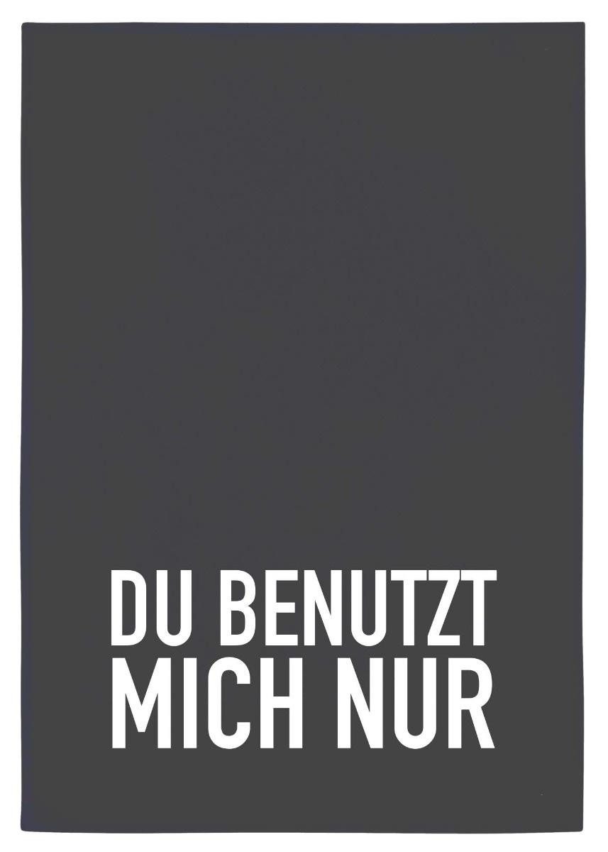 17;30 Hamburg Geschirrtuch Du benutzt mich nur, Grau, (1-tlg), 50x70cm, Siebdruck