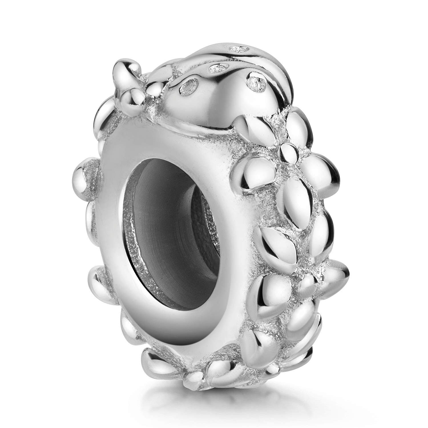 Materia Bead Stopper Element Marienkäfer mit Gummiring 52, 925 Sterling Silber