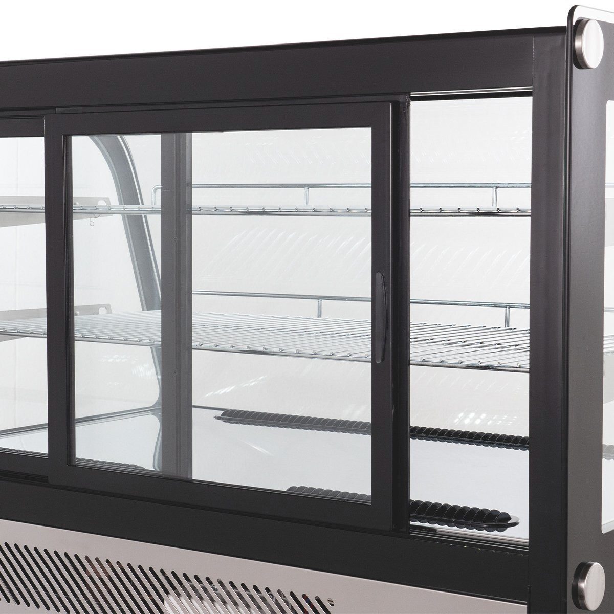 GastroHero Kühlschrank Kühlvitrine 160 L - LED mit Glastür I abschließbar KV-160, 68.6 cm hoch, 57 cm breit