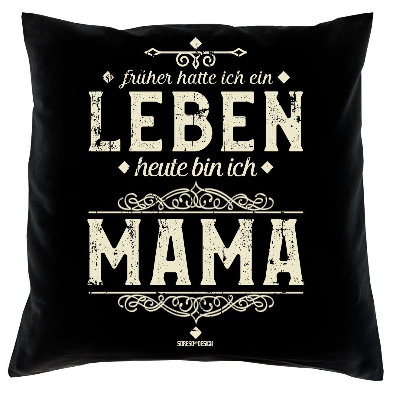 Heute Socken Sprüche Soreso® Geschenkidee schwarz für bin Mama & Kissen Dekokissen Mütter ich Sleep, Geschenke